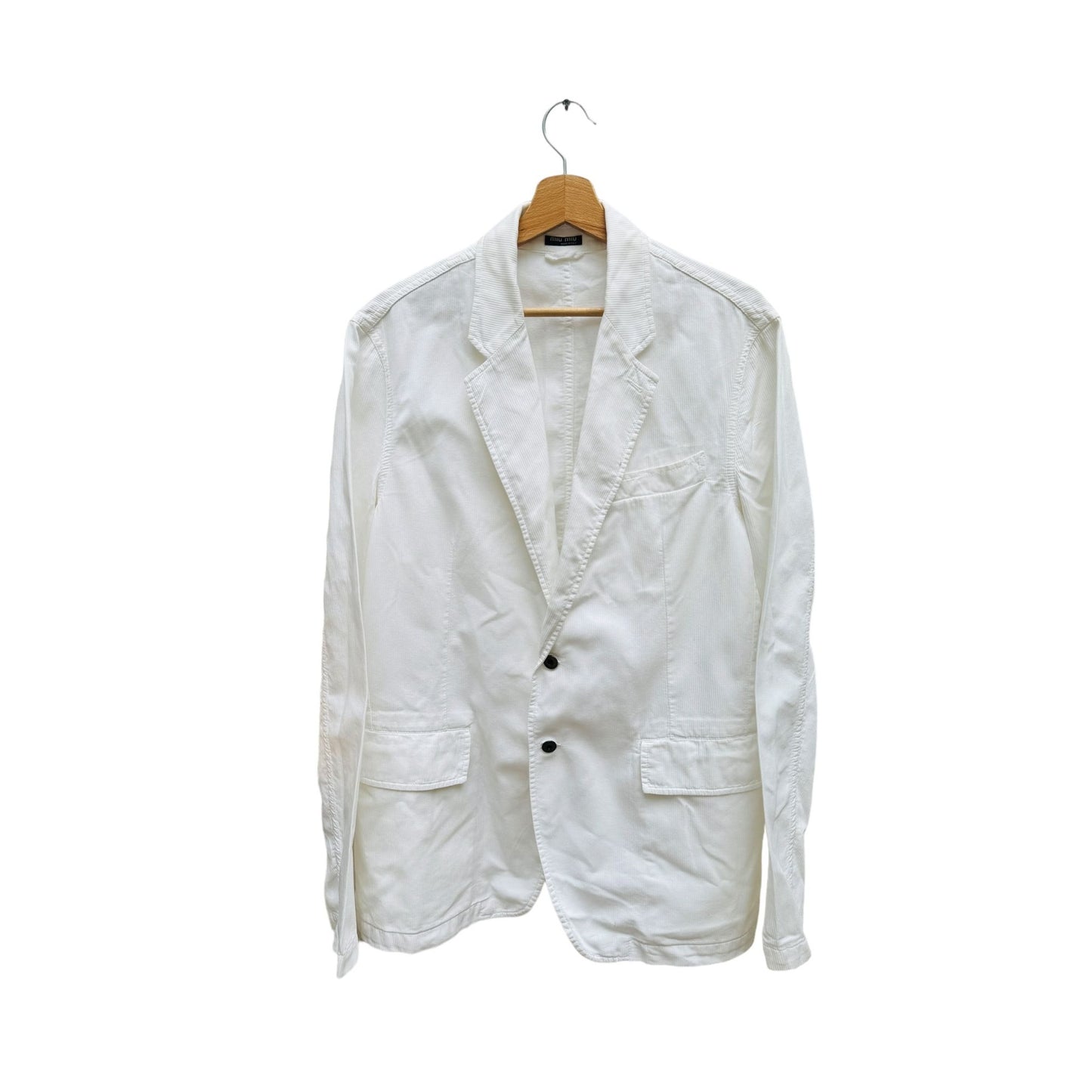 White Corduroy Velvet Blazer Jacket