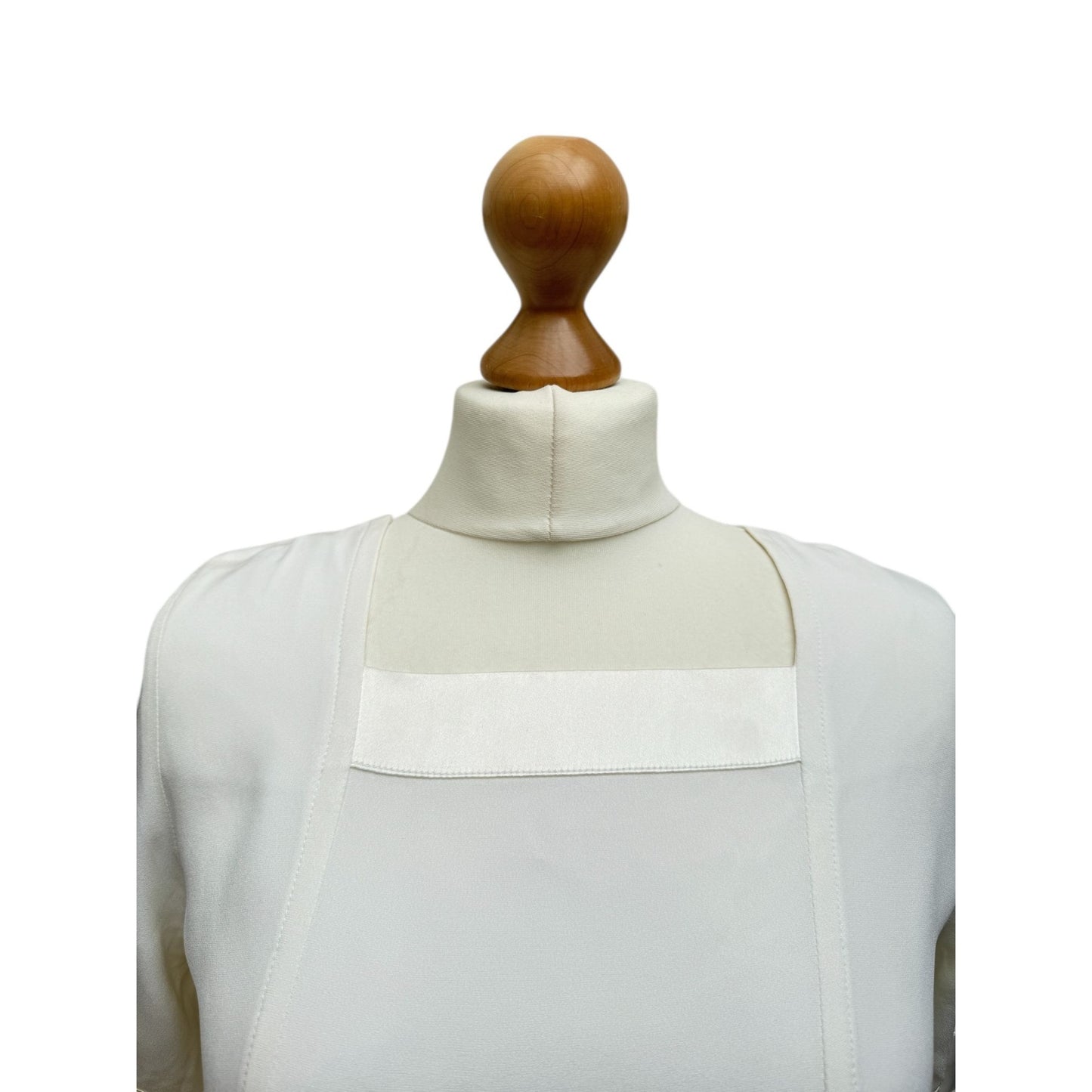 1990s Ivory Silk Square-Neck Blouse
