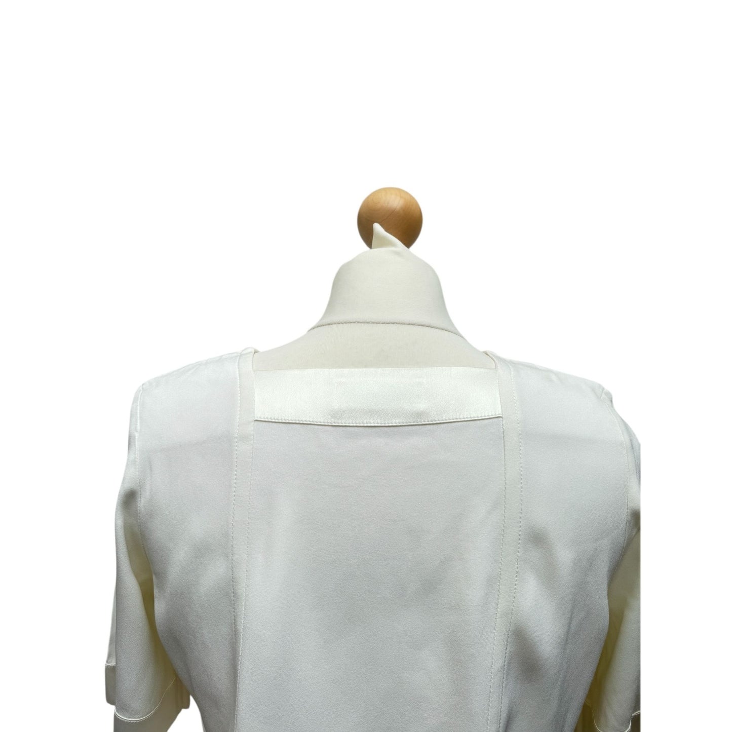 1990s Ivory Silk Square-Neck Blouse