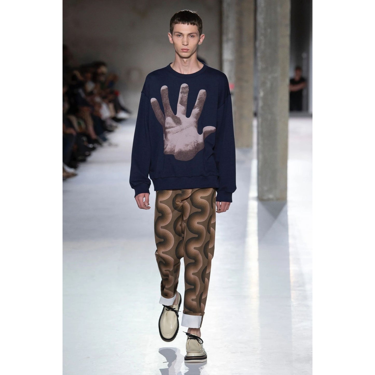 Verner Panton Brown Cotton Wave Denim Pants