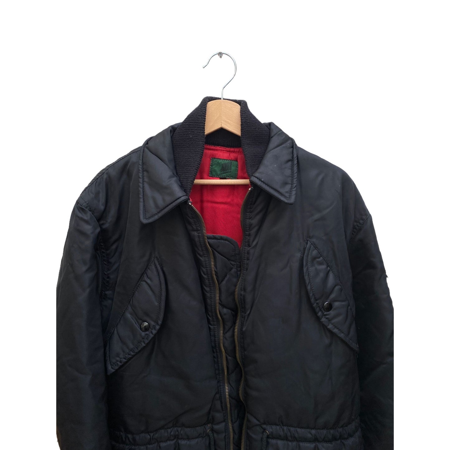 Vintage Black Bomber Jacket Coat