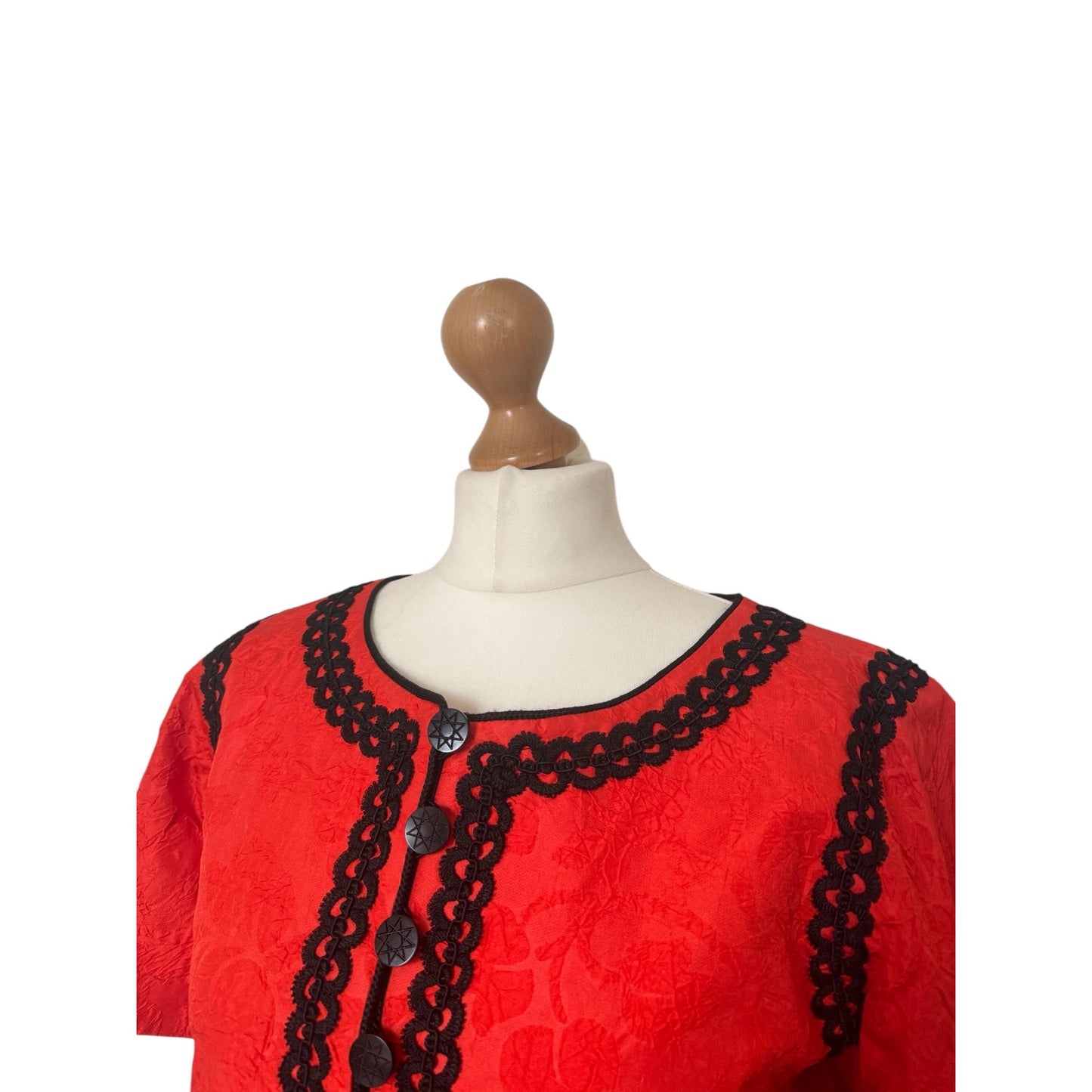 1995 Red Black Silk Dress
