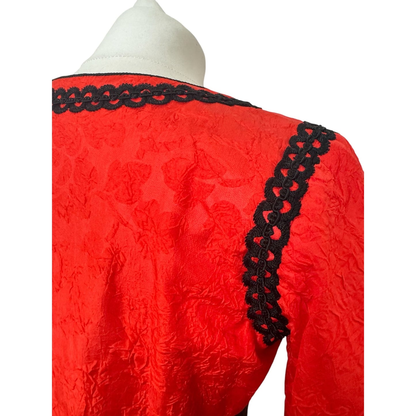 1995 Red Black Silk Dress