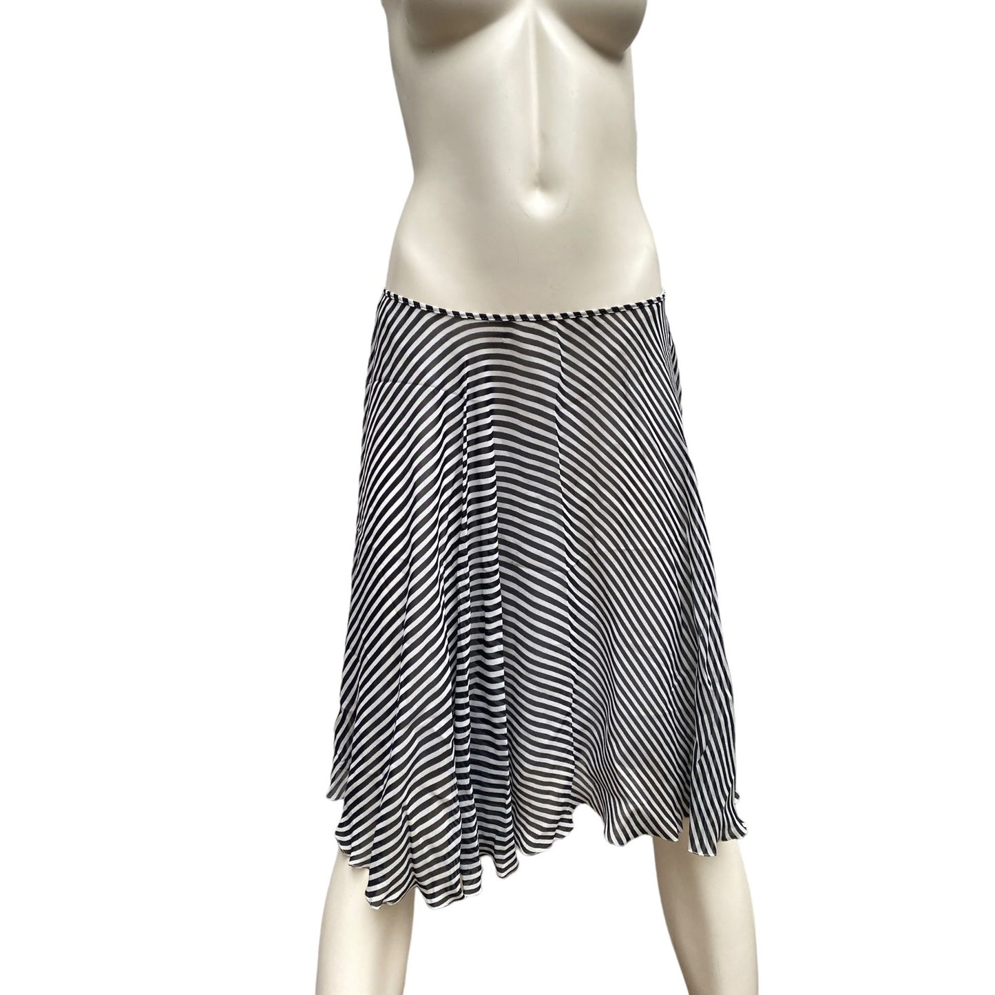 2007 Silk Like Striped Skirt Runway Line