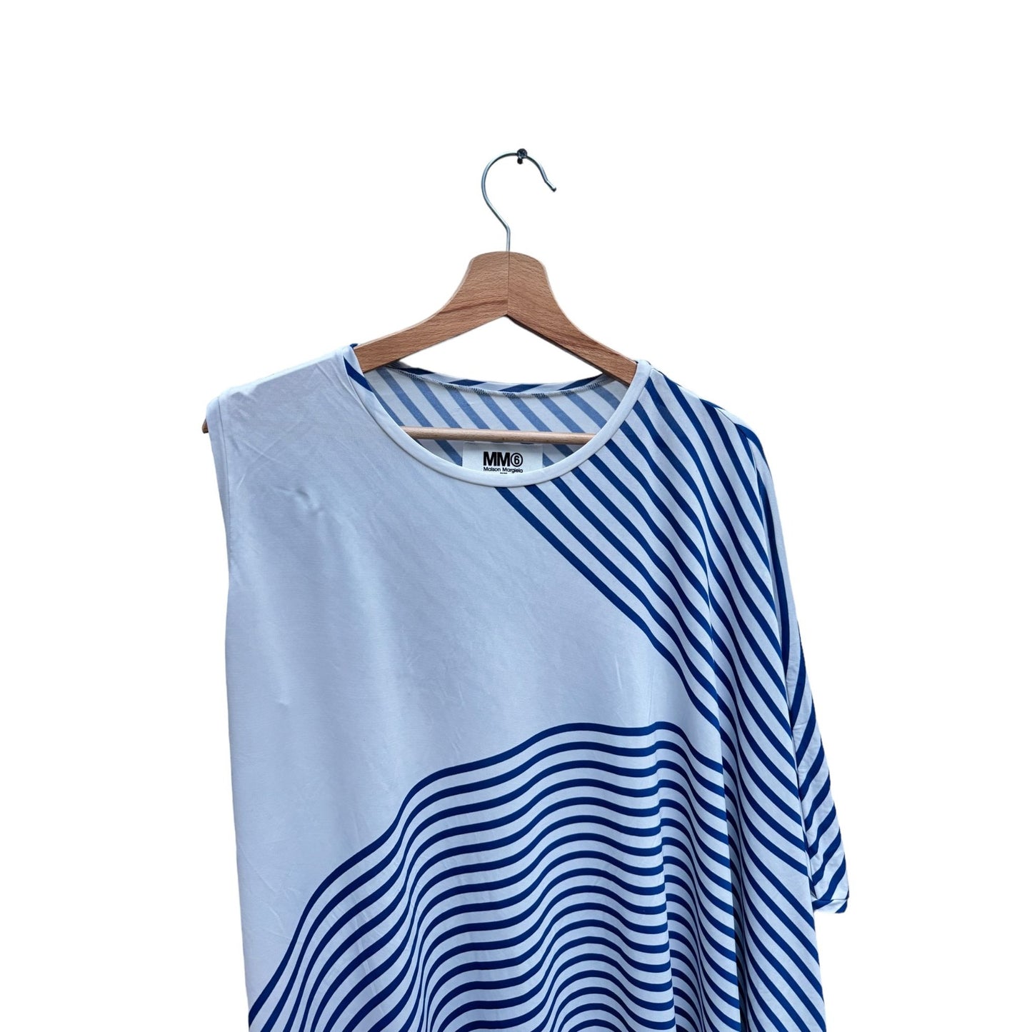 MM6 Navy White Striped Top