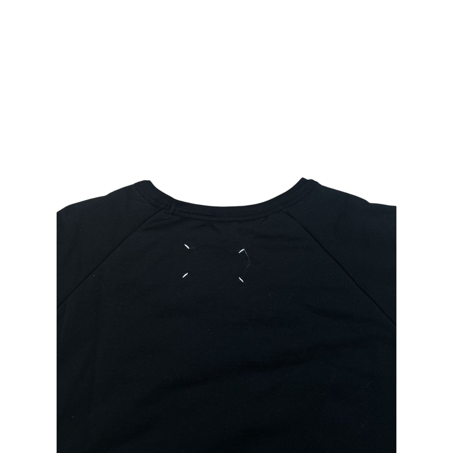 Black Puffed Short Sleeves « Caution » Sweater