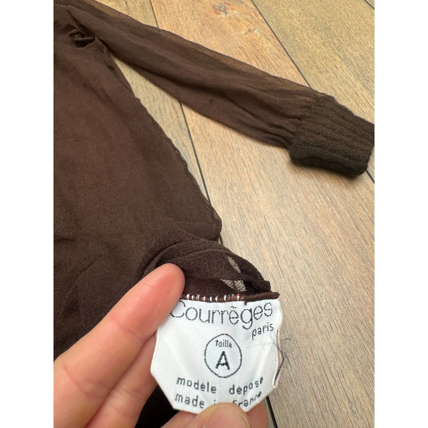 Vintage 1970s Brown Sheer Rollneck