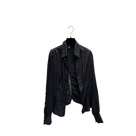 Black Coated Corset Shirt
