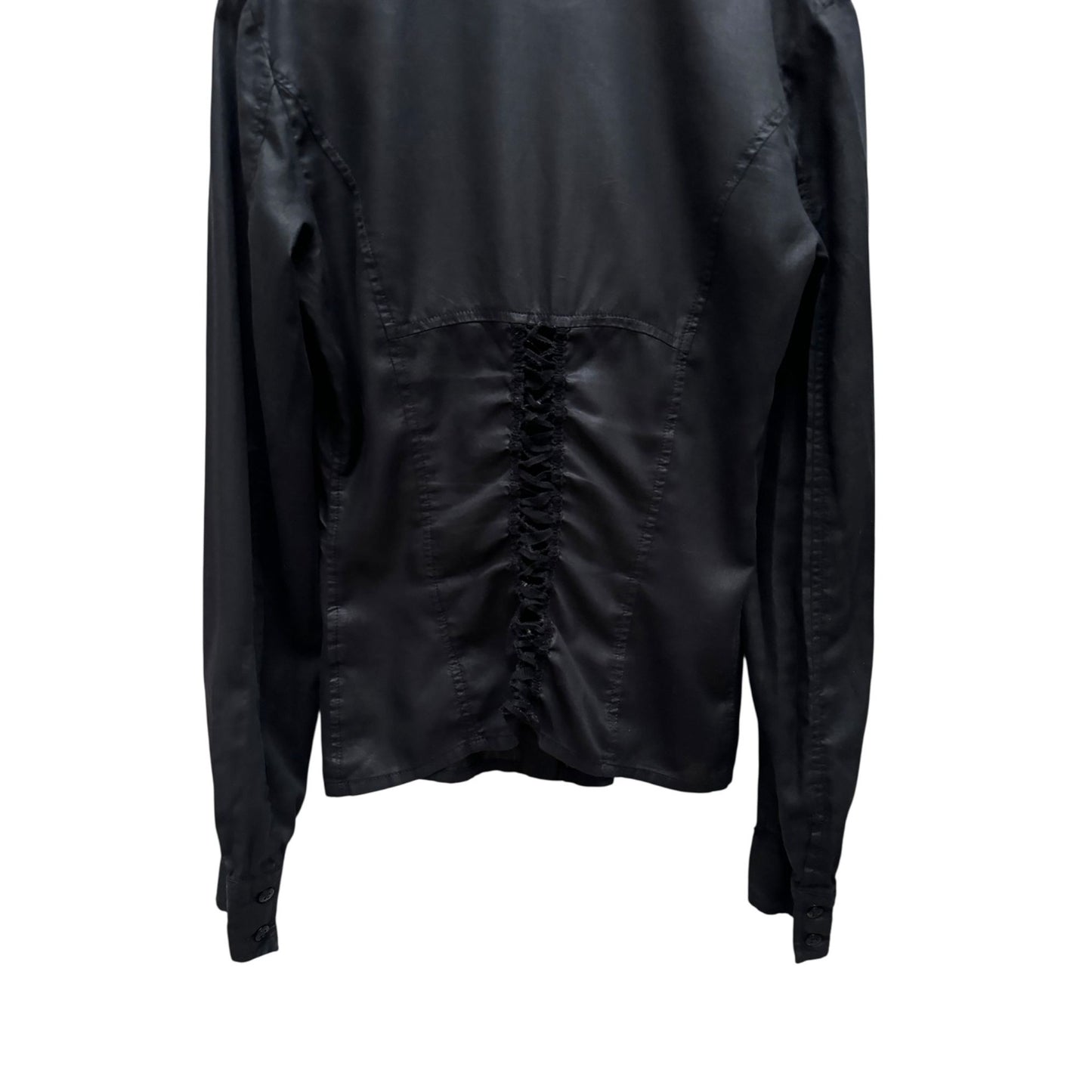 Black Coated Corset Shirt