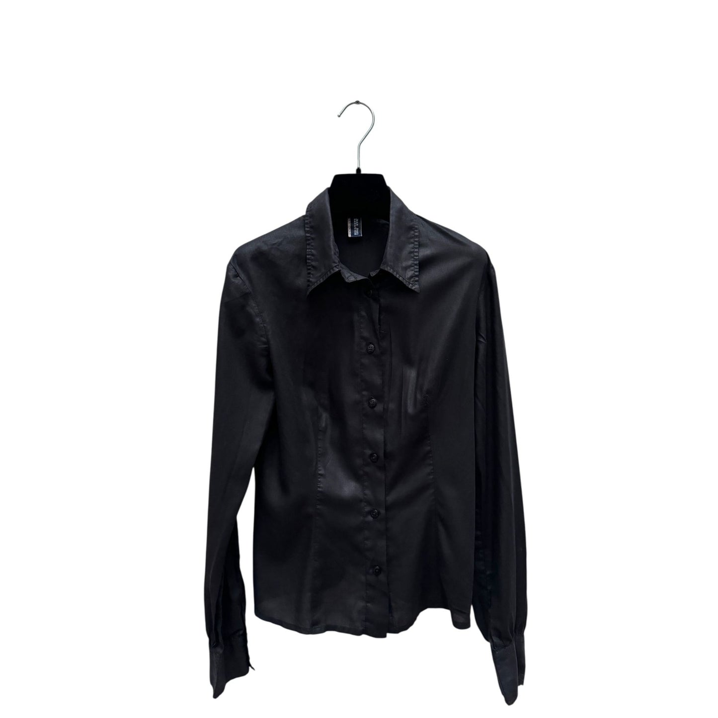 Black Coated Corset Shirt