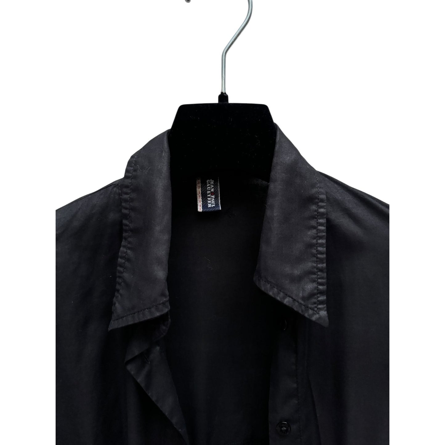 Black Coated Corset Shirt