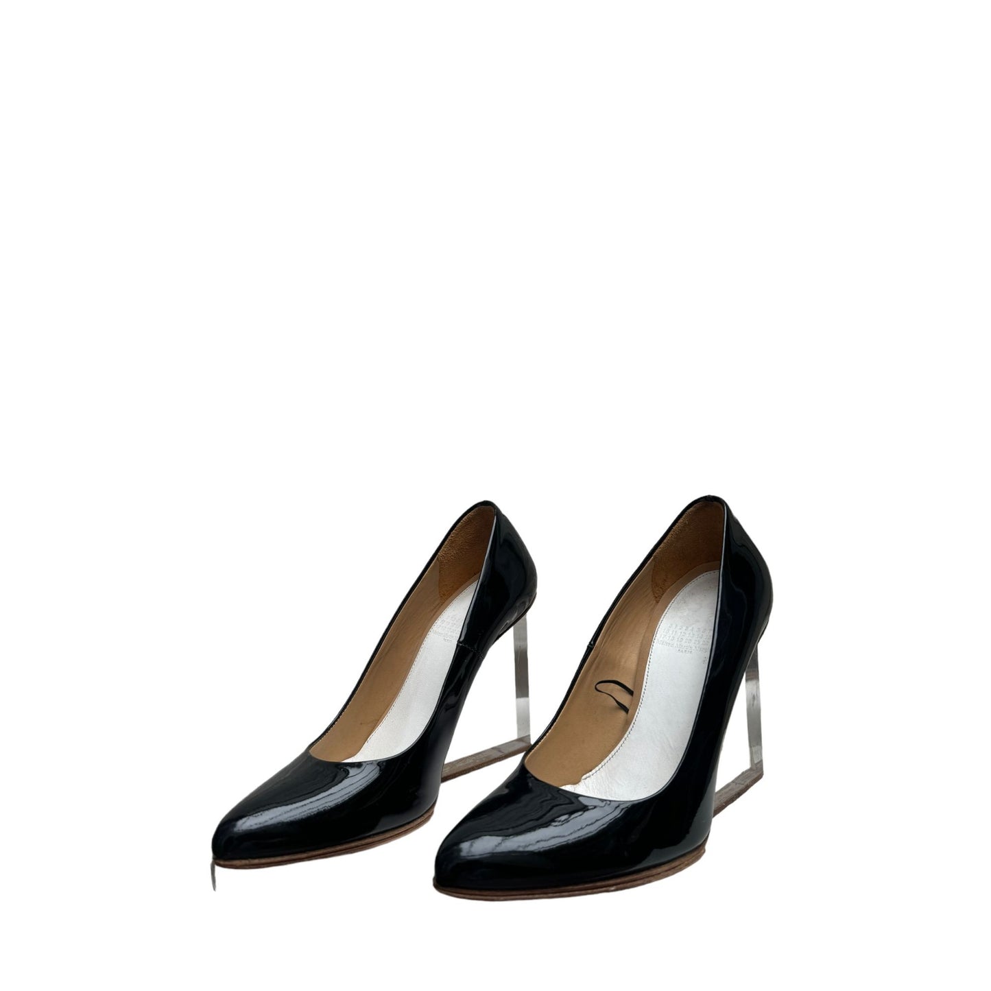 Black Patent Leather Plexi Heels