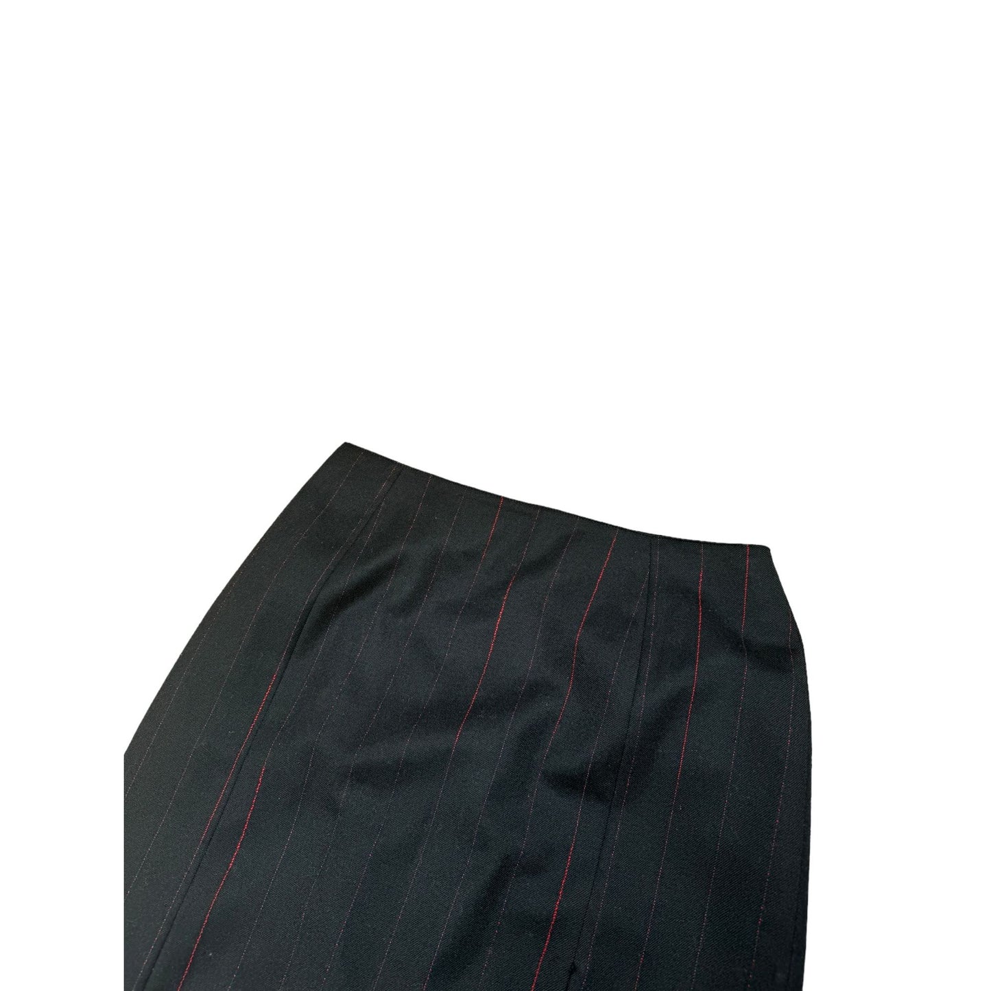 Vintage Red Black Wool Striped Skirt