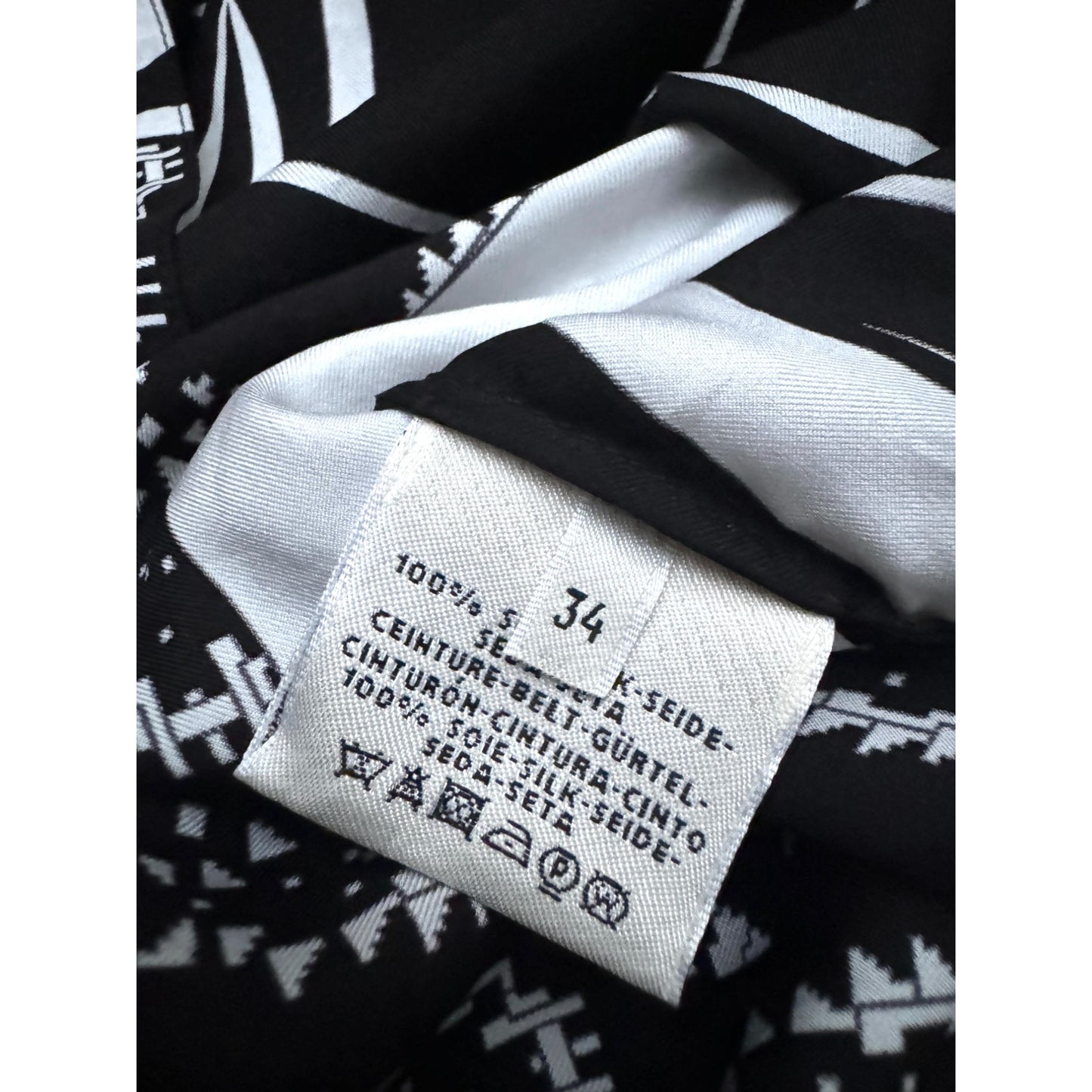 Black & White Printed Silk Dress