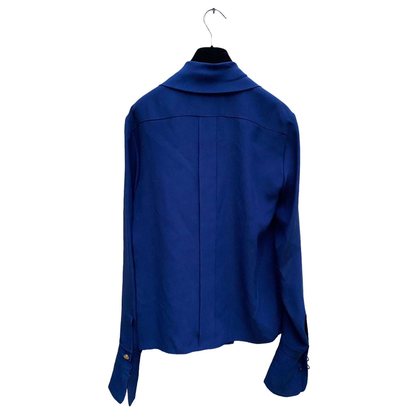 Vintage Navy Silk Shirt Superb Buttons
