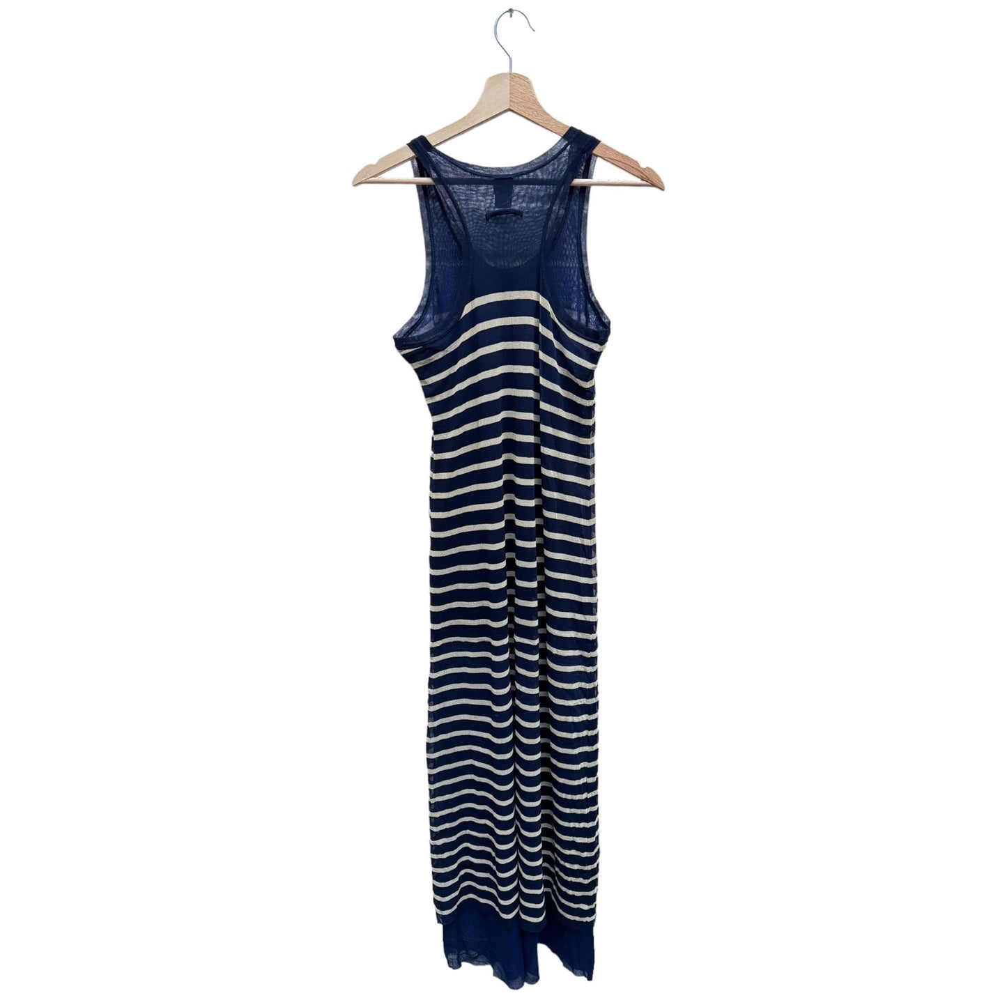 Navy Striped Maxi Mesh Dress
