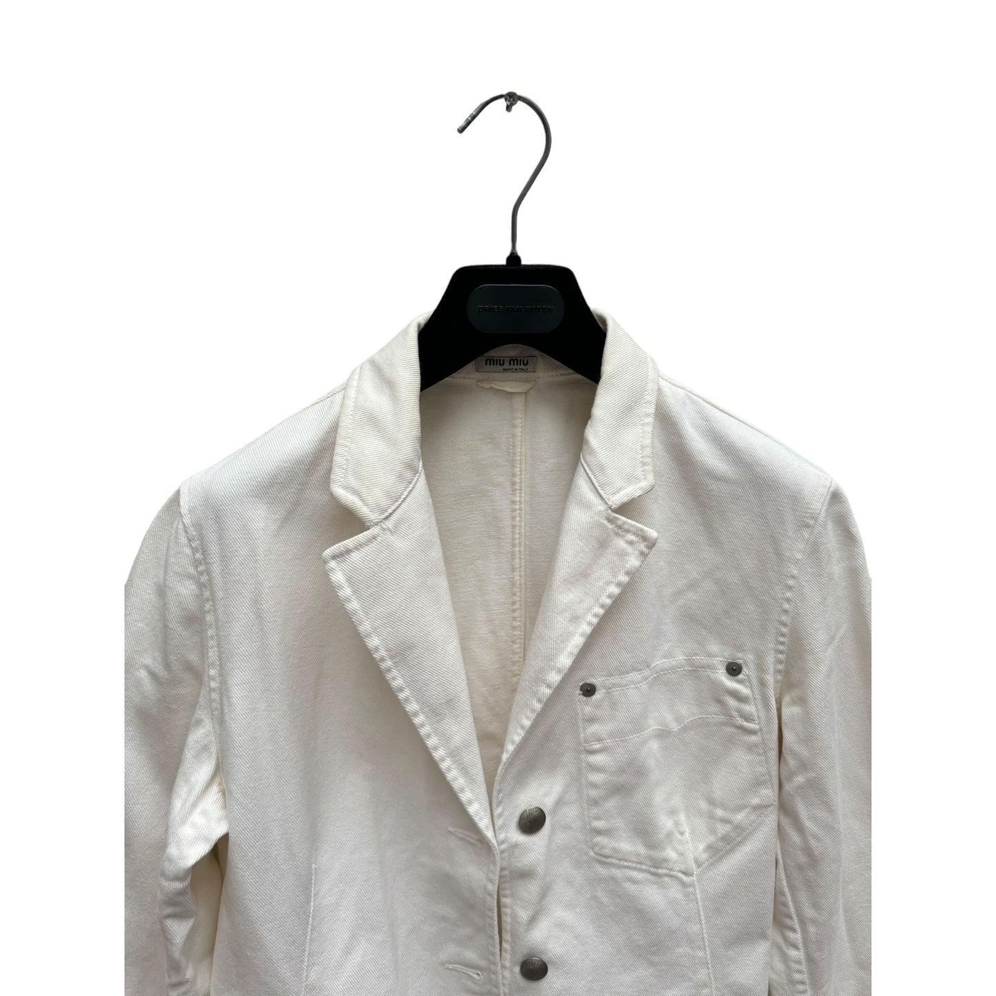 White Denim Blazer Jacket Size IT 42 fits S