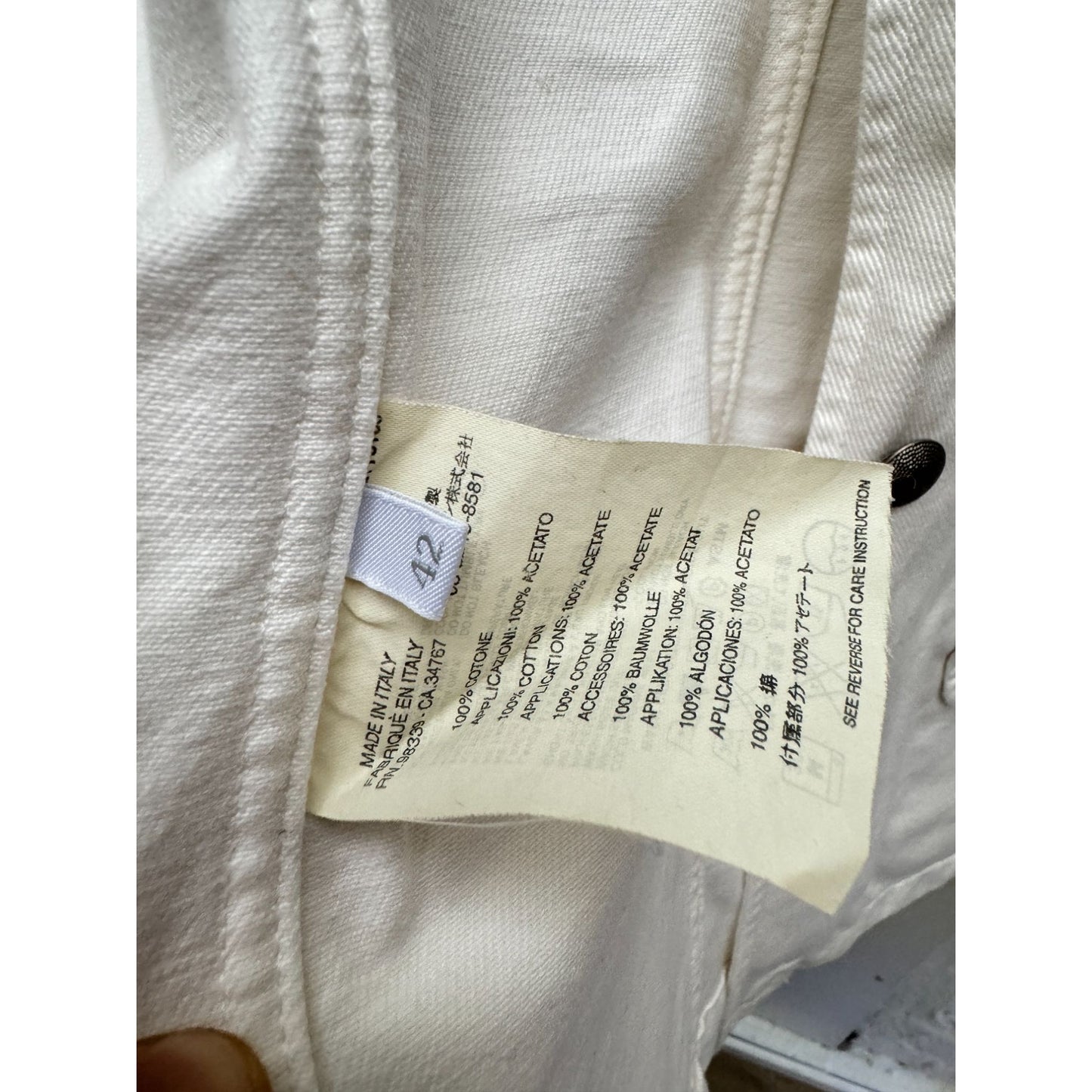 White Denim Blazer Jacket Size IT 42 fits S