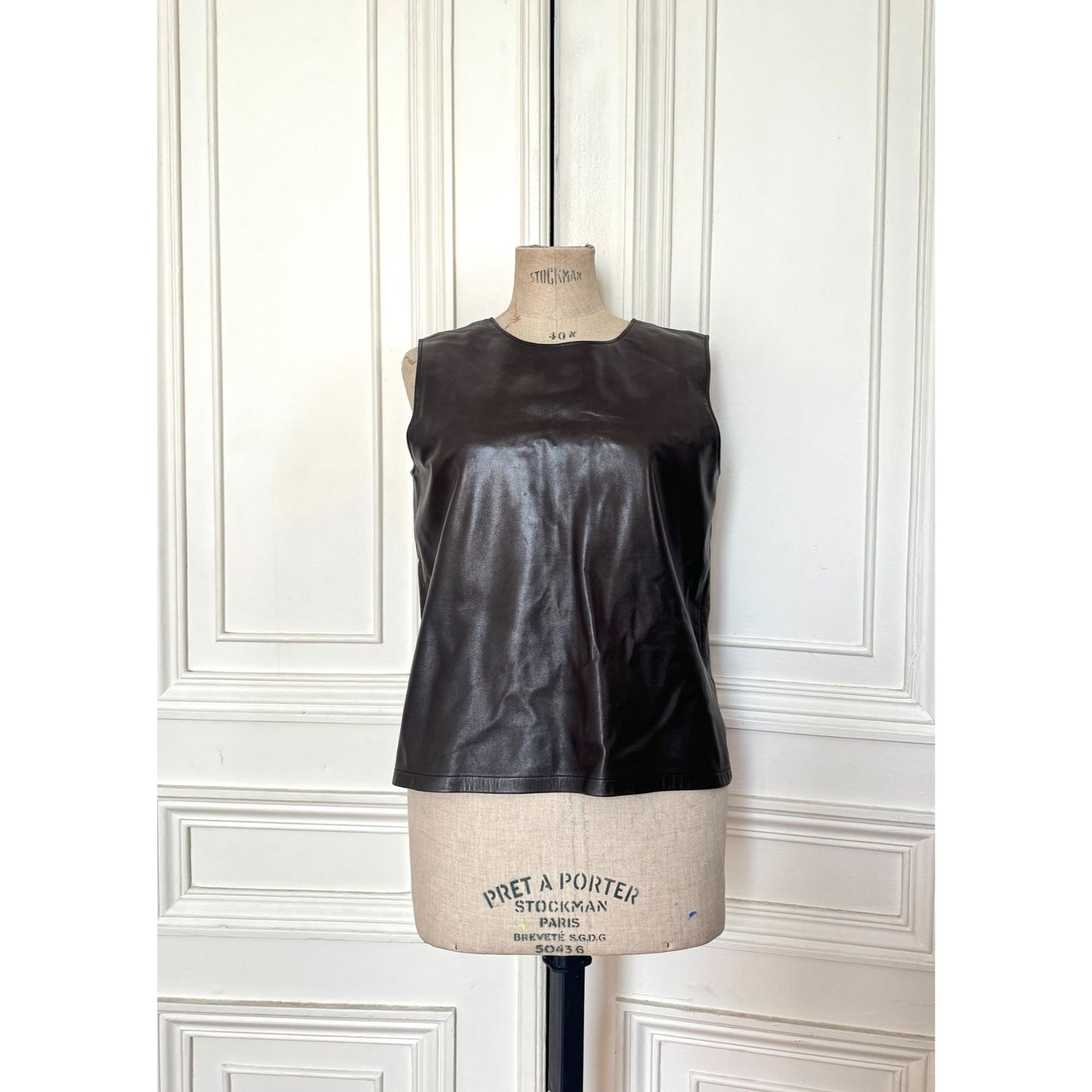 Martin Margiela 1990s Brown Lambskin Leather Sleeveless