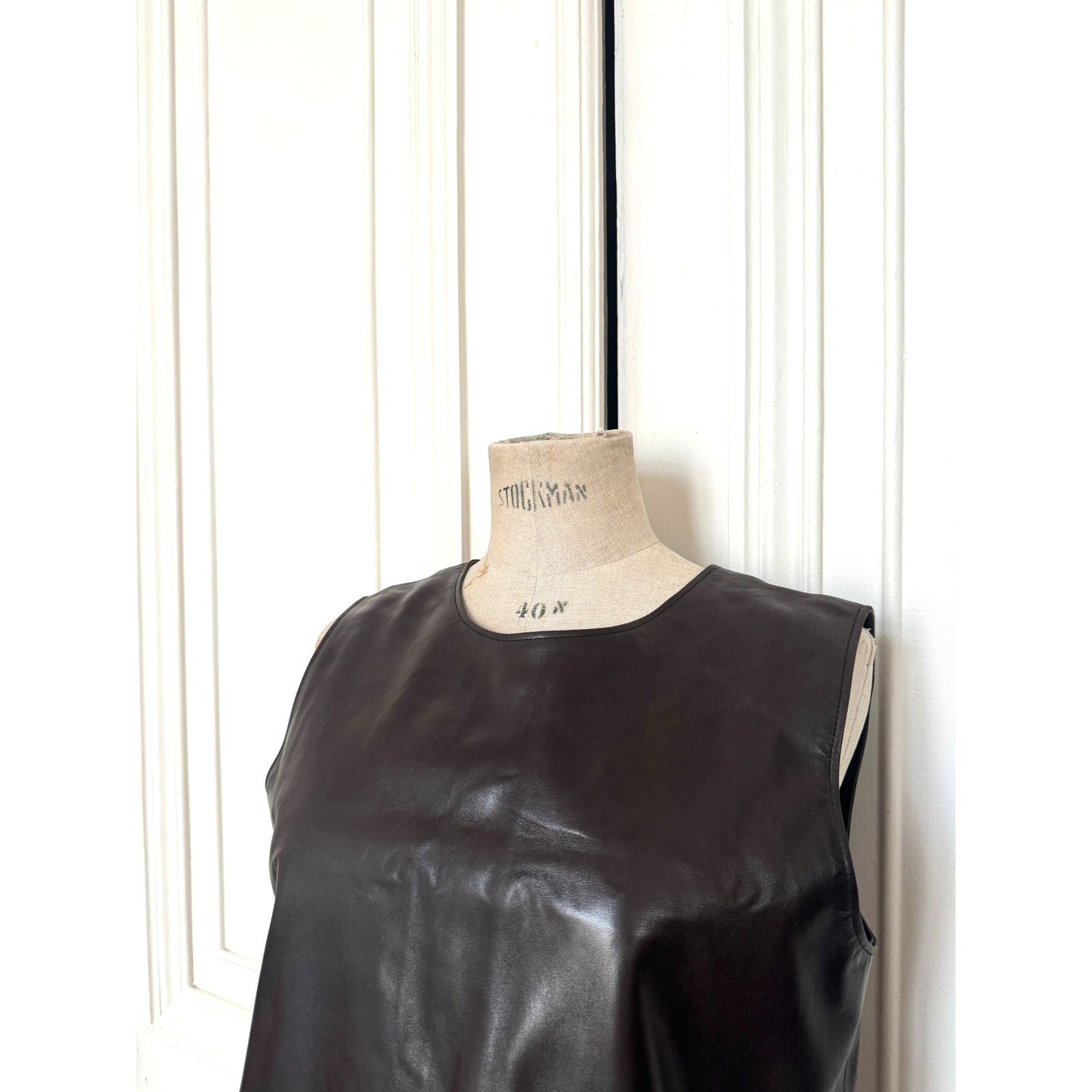 Martin Margiela 1990s Brown Lambskin Leather Sleeveless