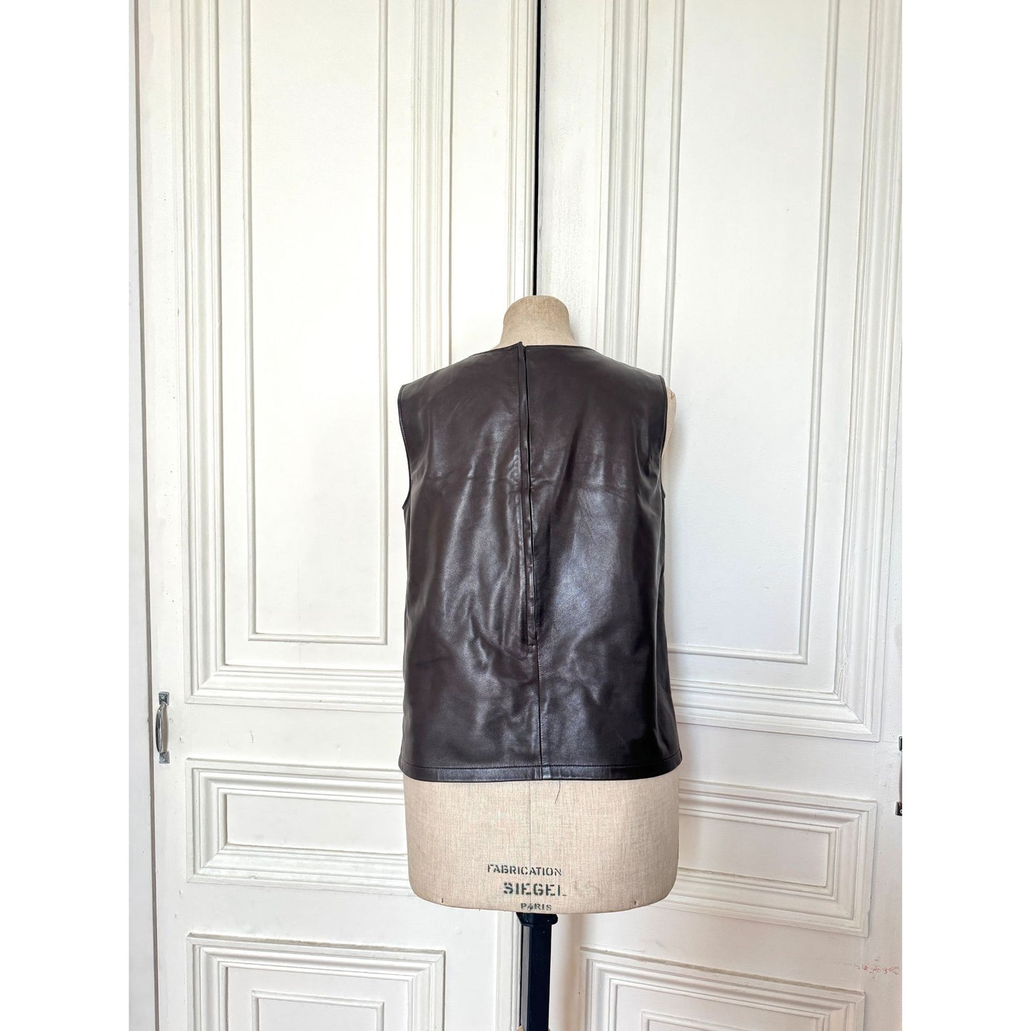 Martin Margiela 1990s Brown Lambskin Leather Sleeveless