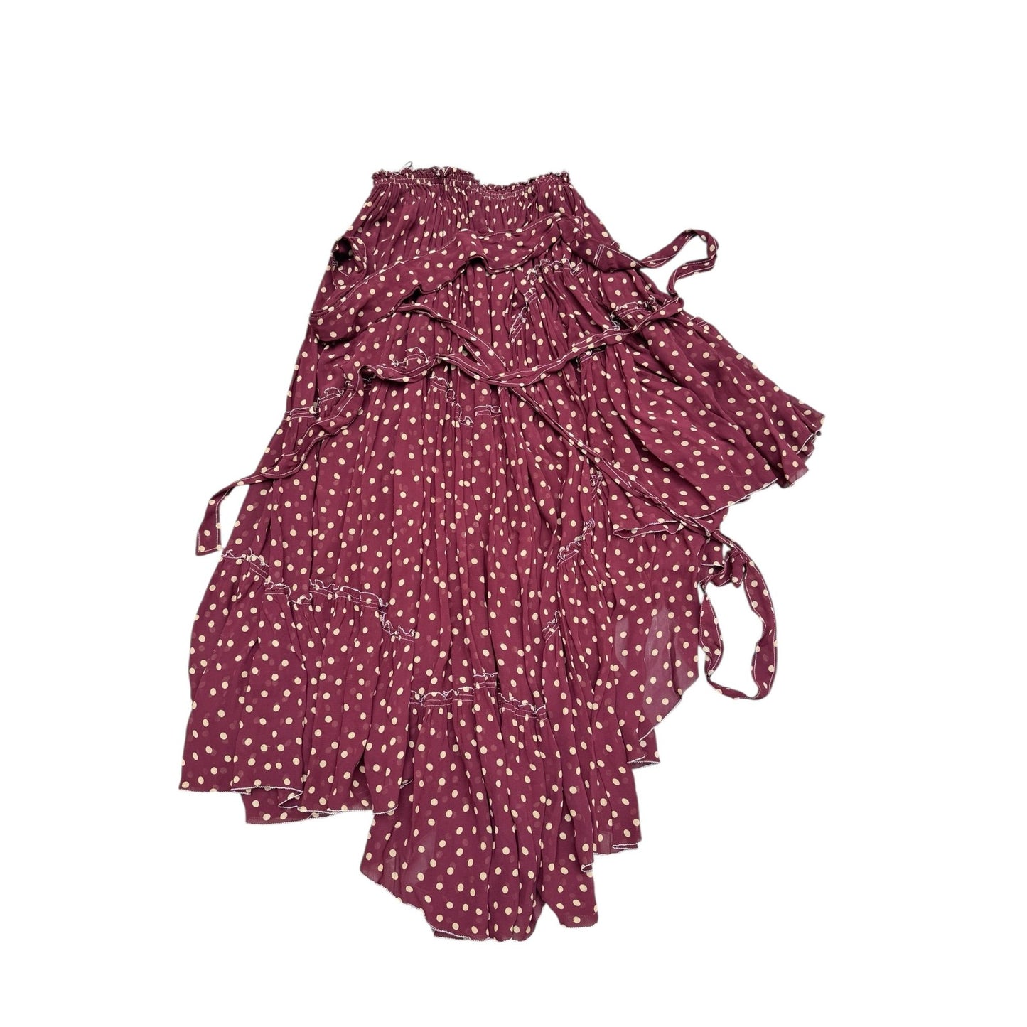 SS 2003 Burgundy Polka Dot Three-Piece Set with Button Detailing