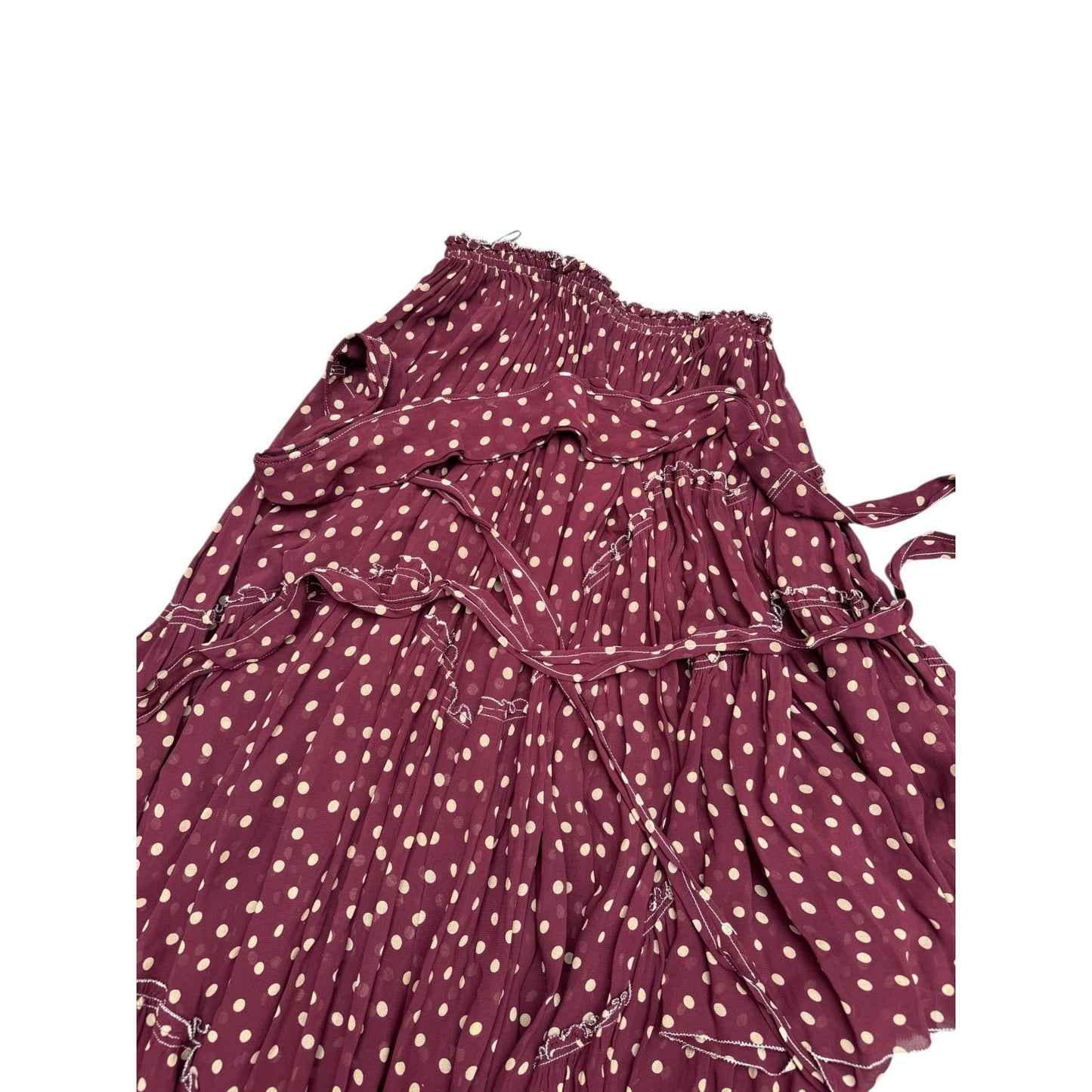 SS 2003 Burgundy Polka Dot Three-Piece Set with Button Detailing