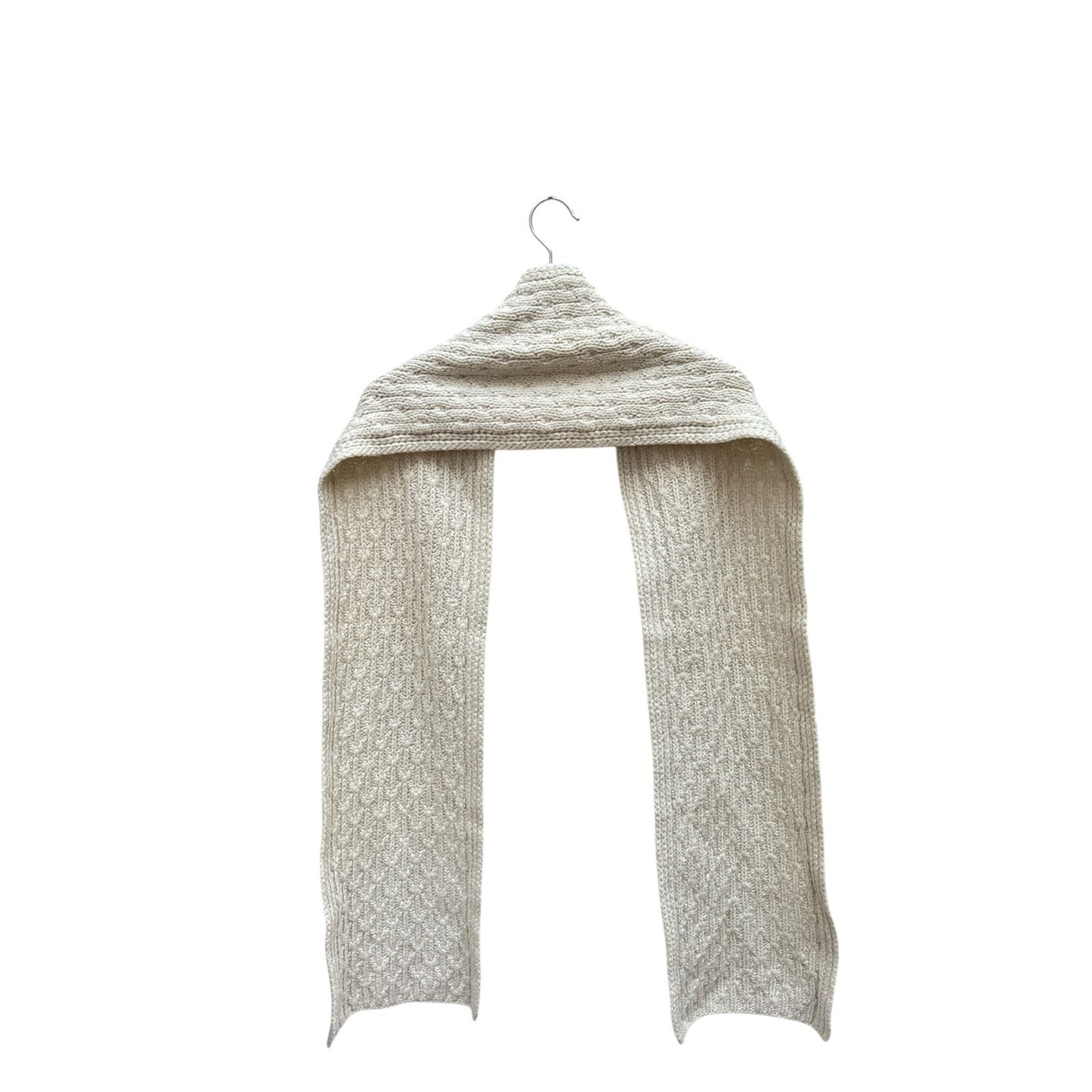 Beige Wool Knit Scarf