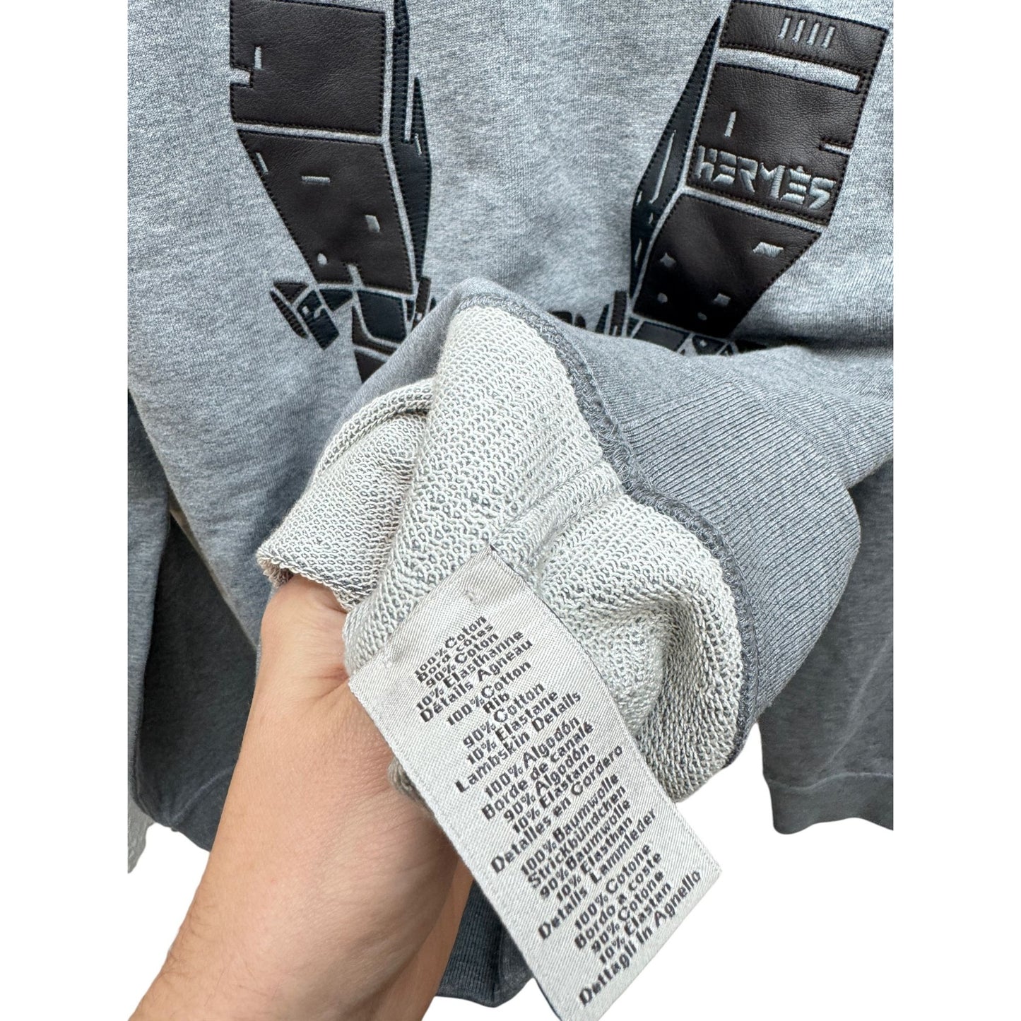 H Grey Sweater H made from luxurious leather