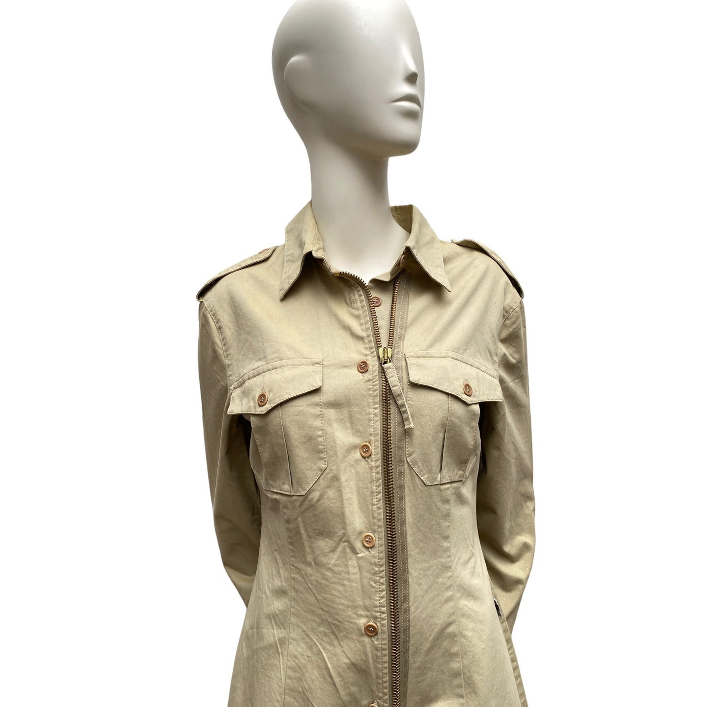 Vintage Beige Cotton Dress