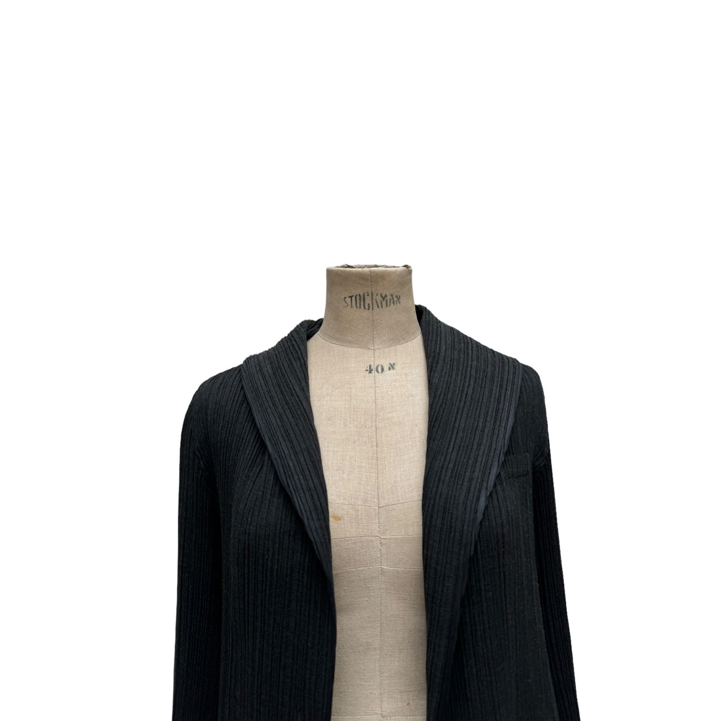 Black Pleated Pleats Coat