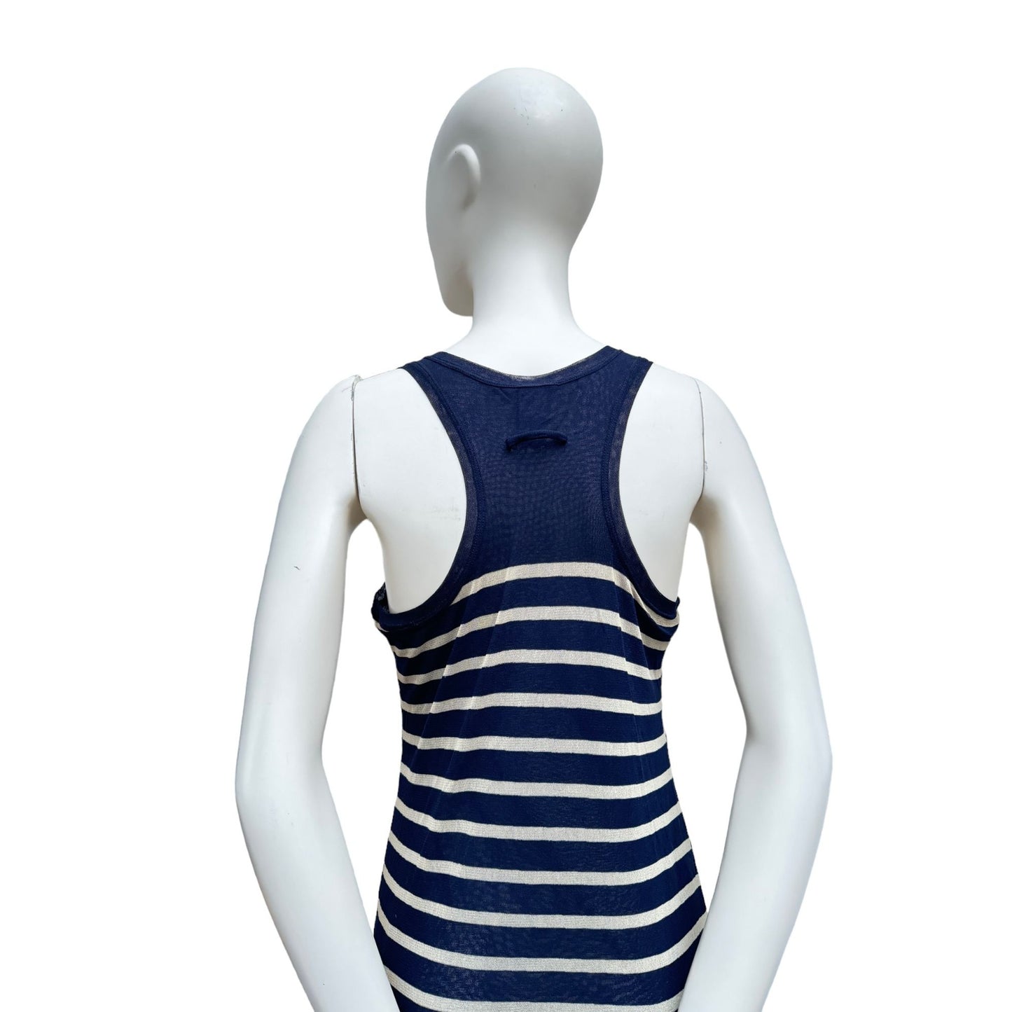 Navy Striped Maxi Mesh Dress