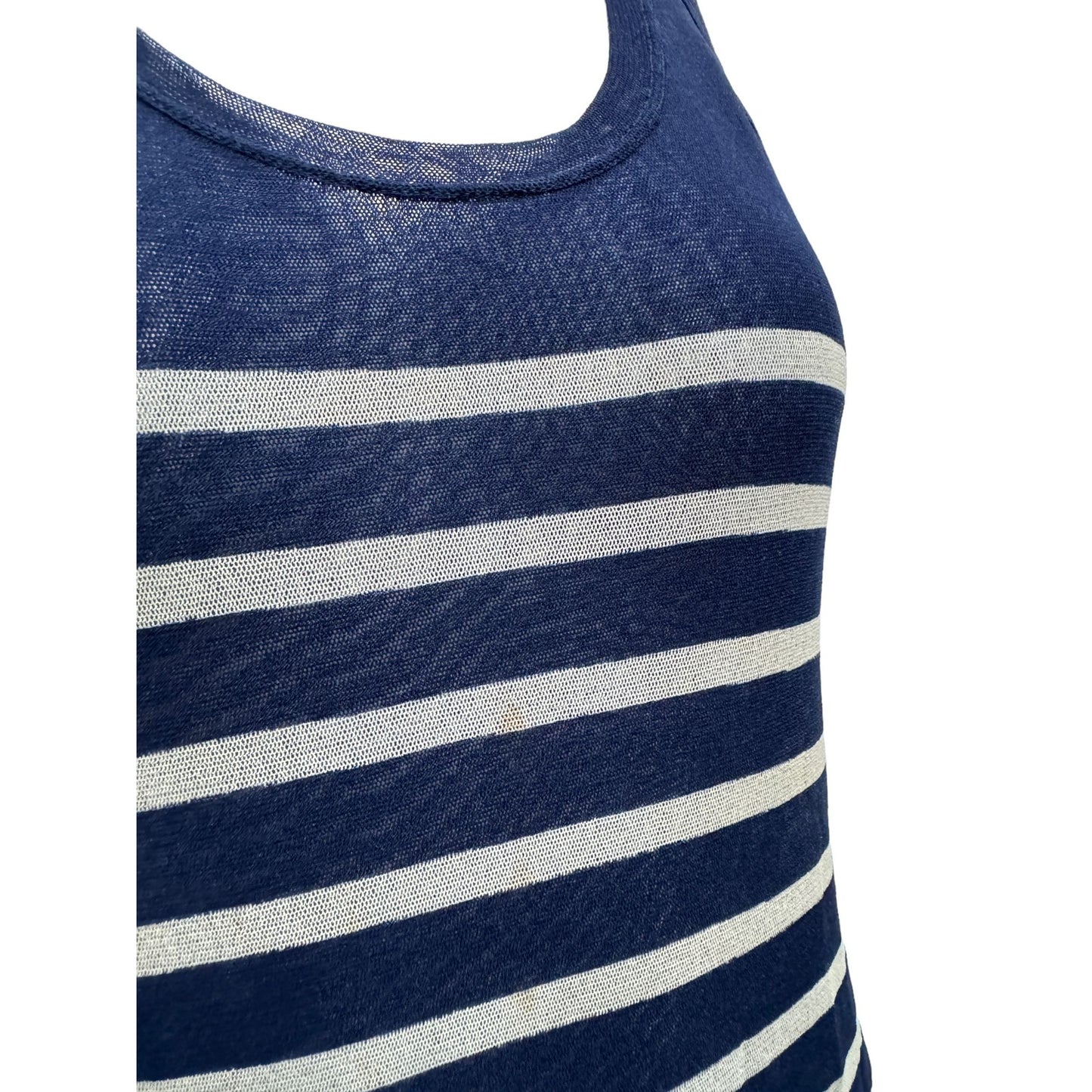 Navy Striped Maxi Mesh Dress