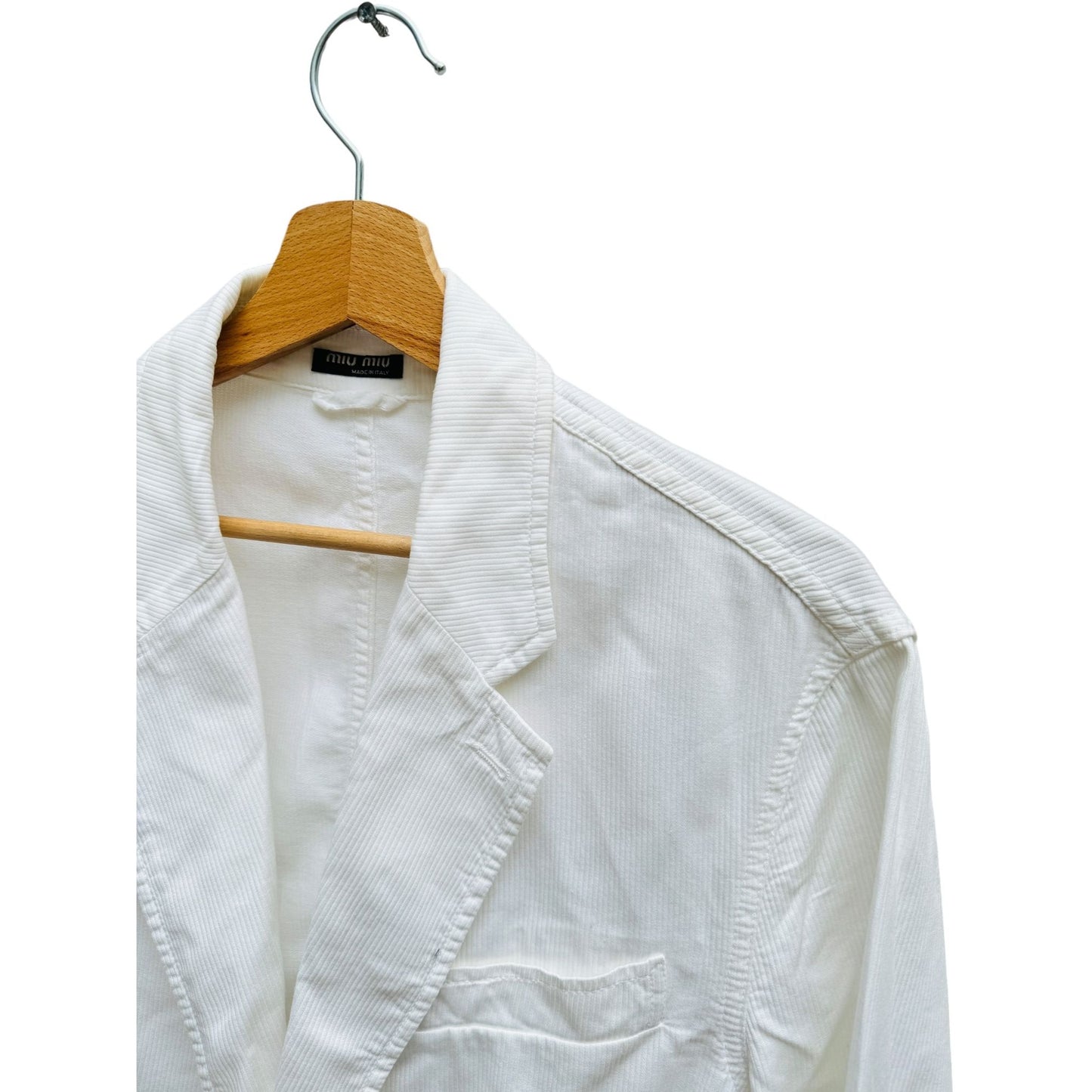 White Corduroy Velvet Blazer Jacket