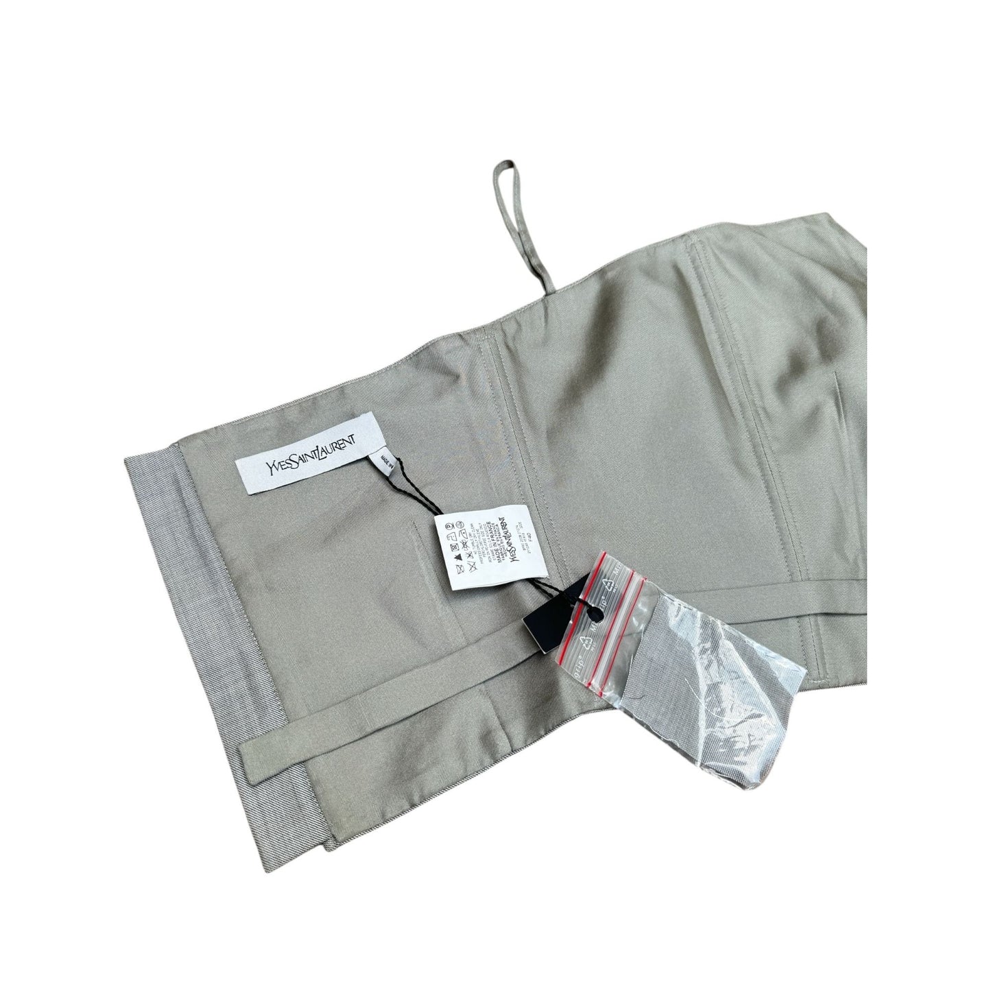 Grey Wool-Silk Bustier Top
