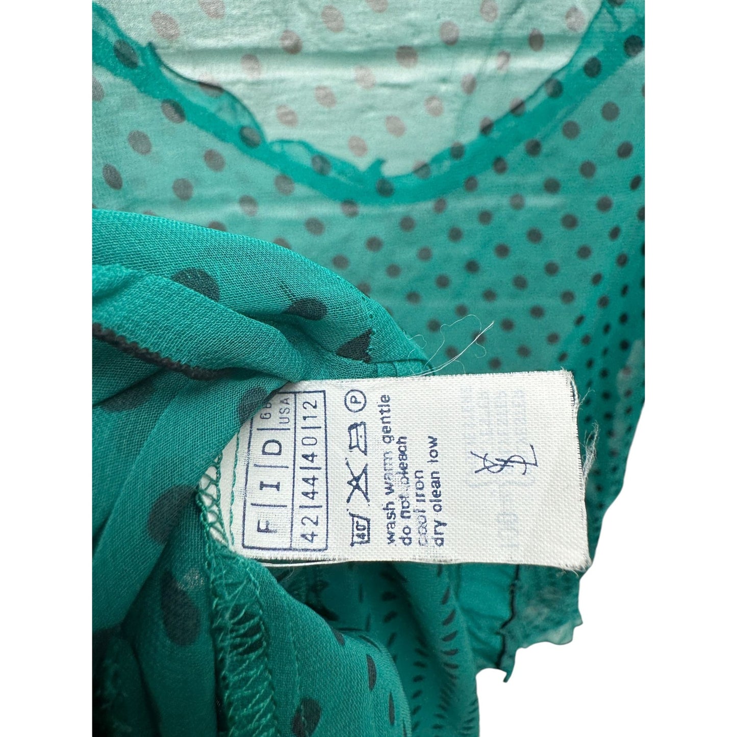Vintage Green Dot Lingerie Top