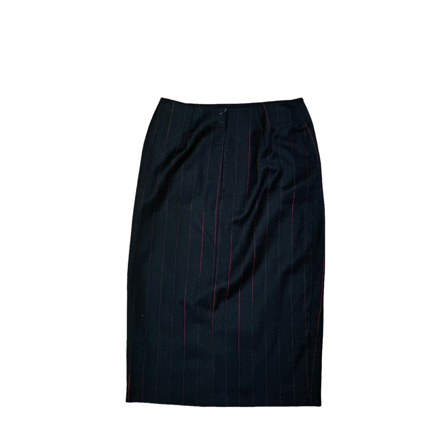 Vintage Red Black Wool Striped Skirt