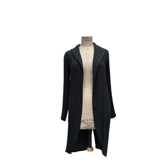 Black Pleated Pleats Coat