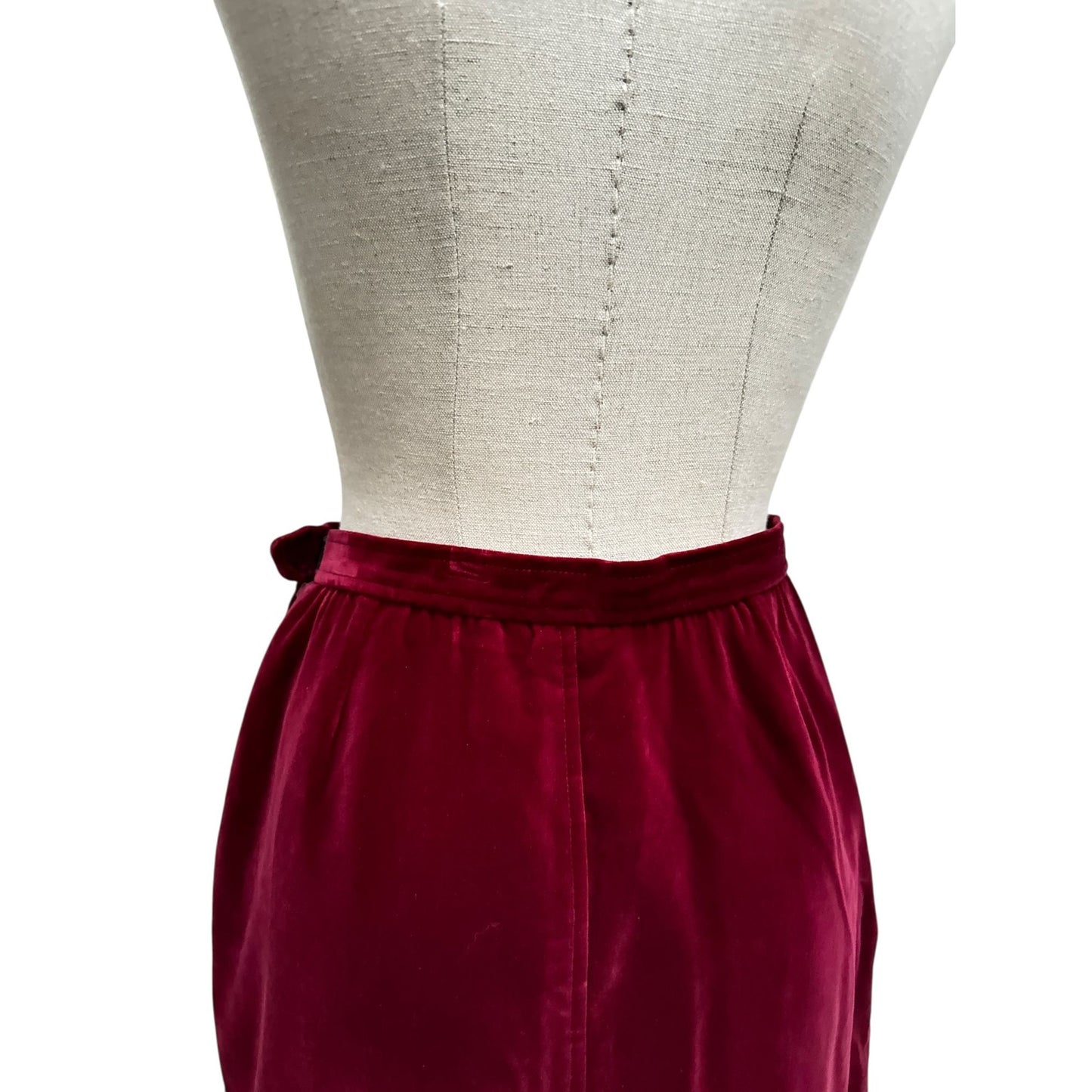 FW 1976 Russian Collection Burgundy Velvet Skirt