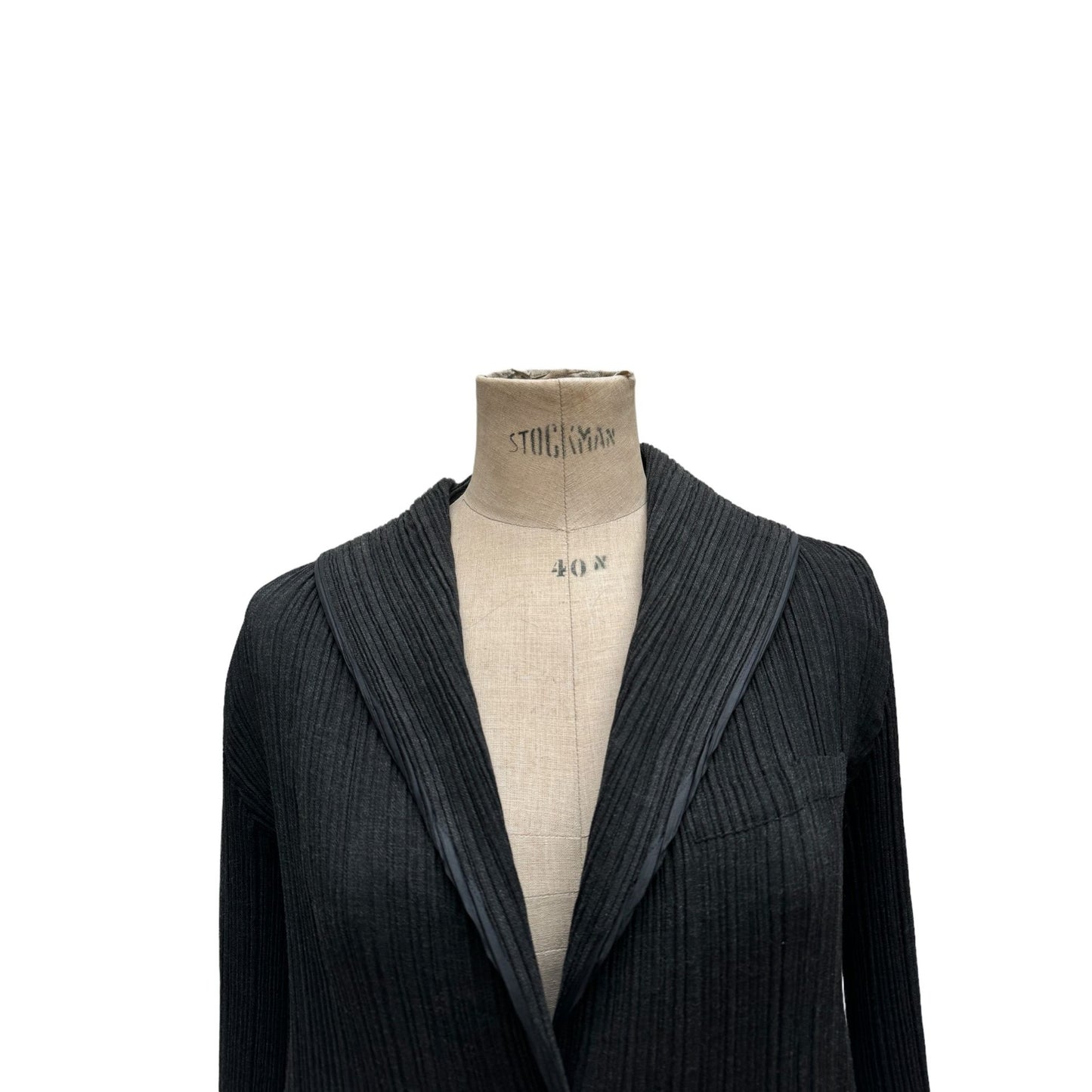 Black Pleated Pleats Coat