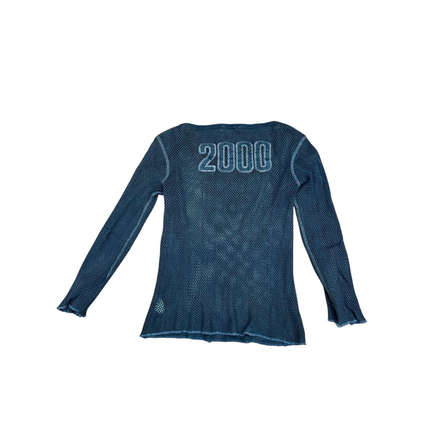 JPG Navy Mesh Longsleeve Top