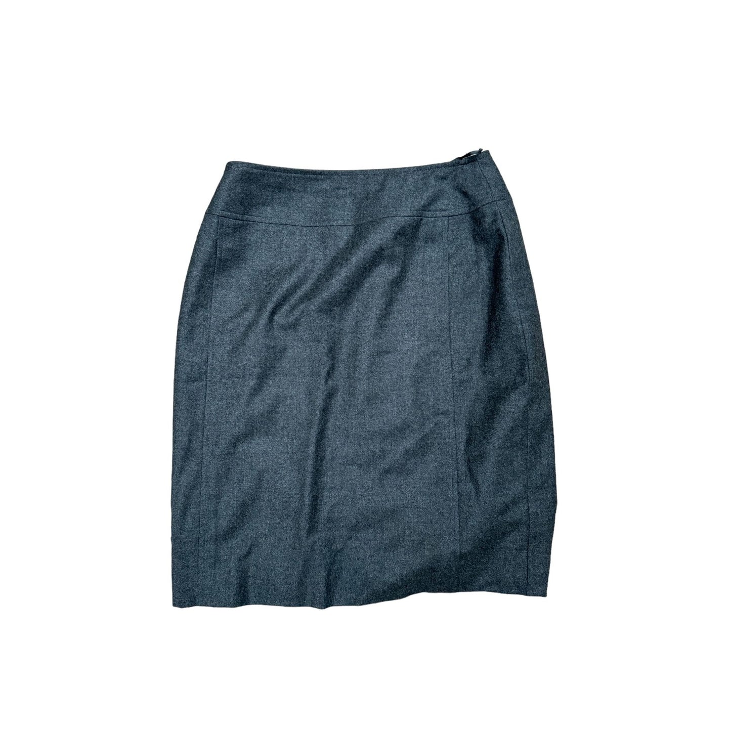 Autumn 1998 High Waist Grey Wool Cashmere Midi Skirt