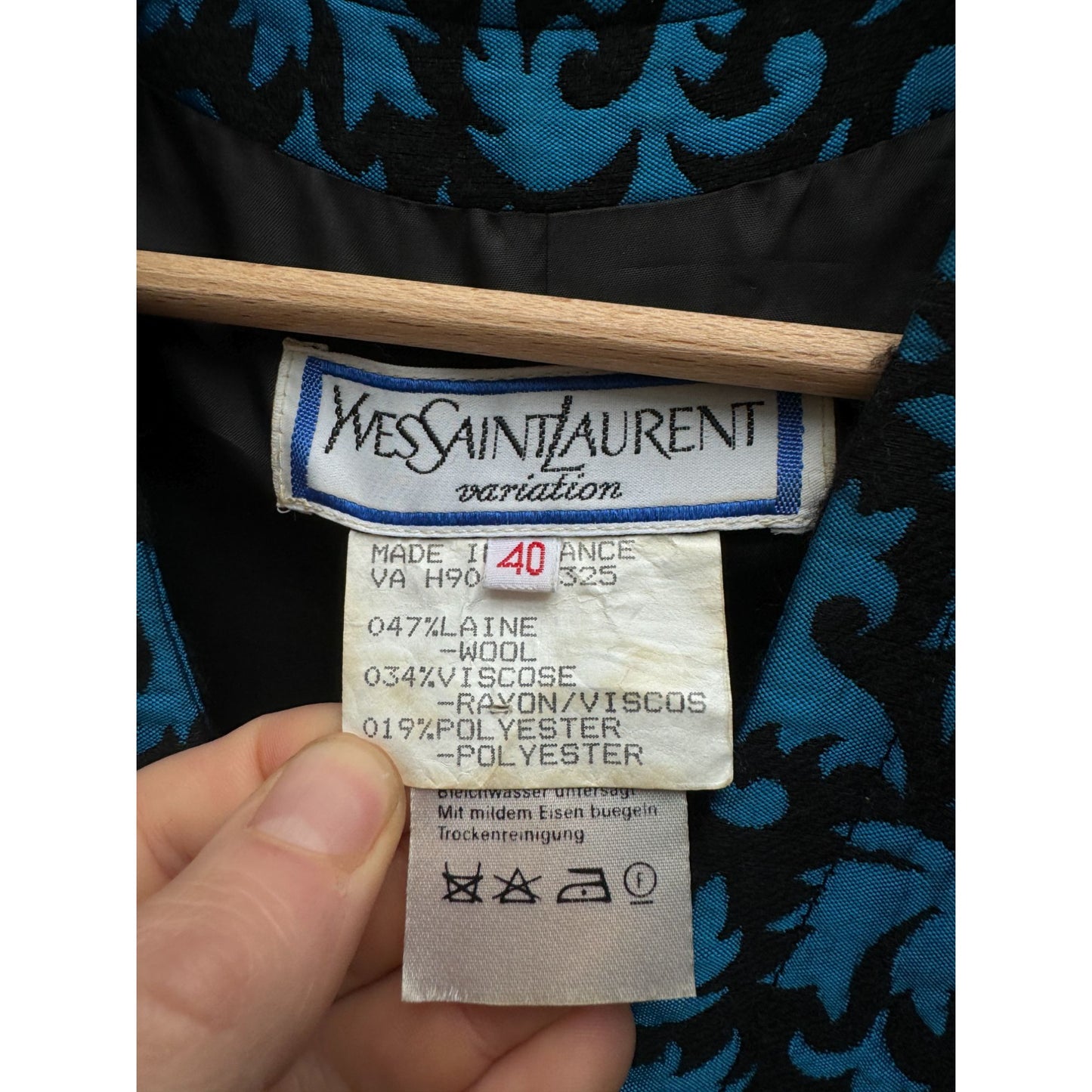 Winter 1990 Blue Blazer Jacket Size 40 fits M