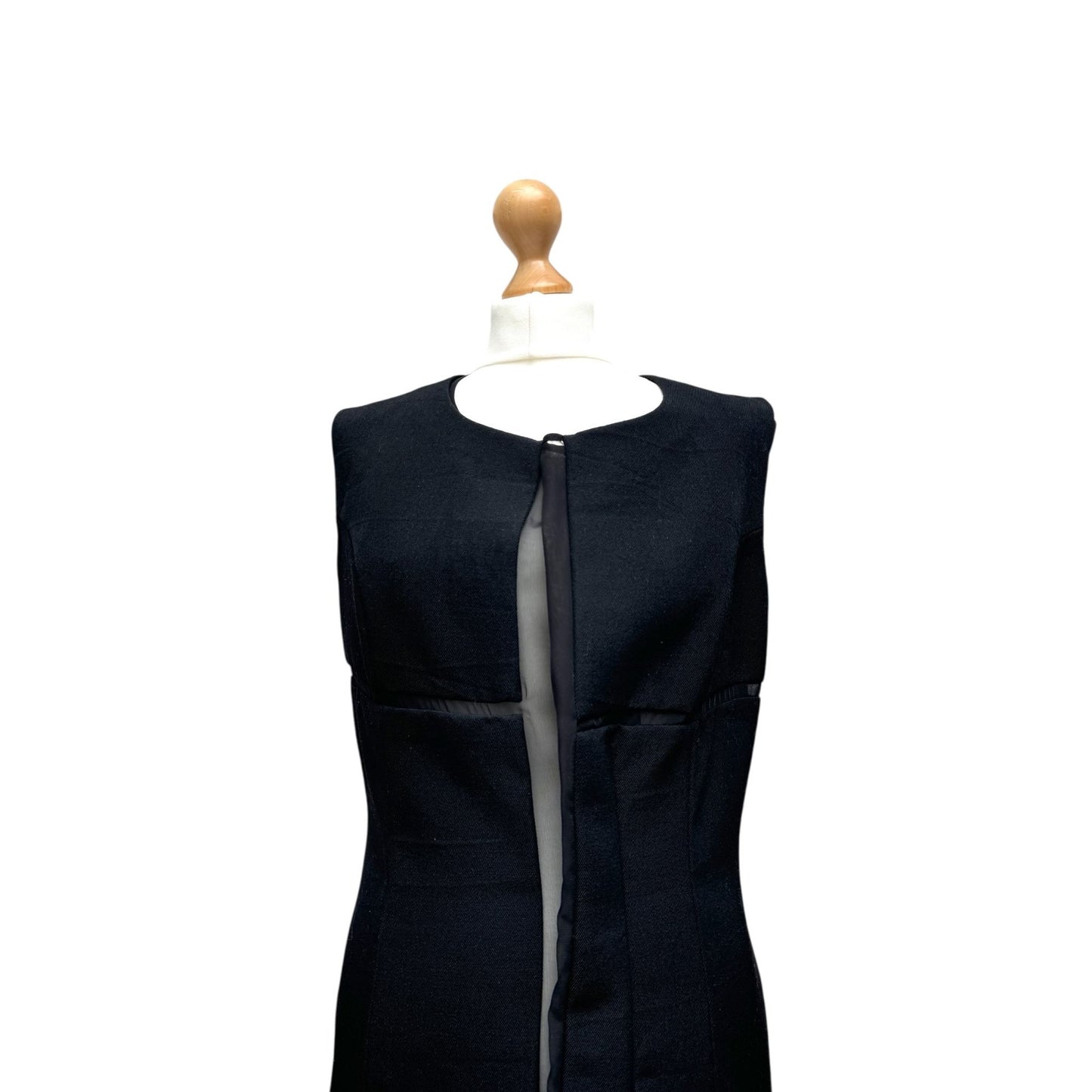 Fall 1997 Runway Wool & Sheer Panel Dress