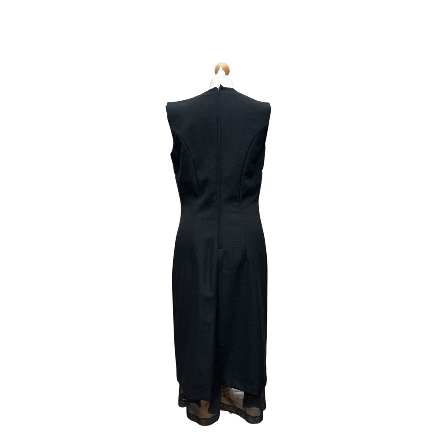 Fall 1997 Runway Wool & Sheer Panel Dress
