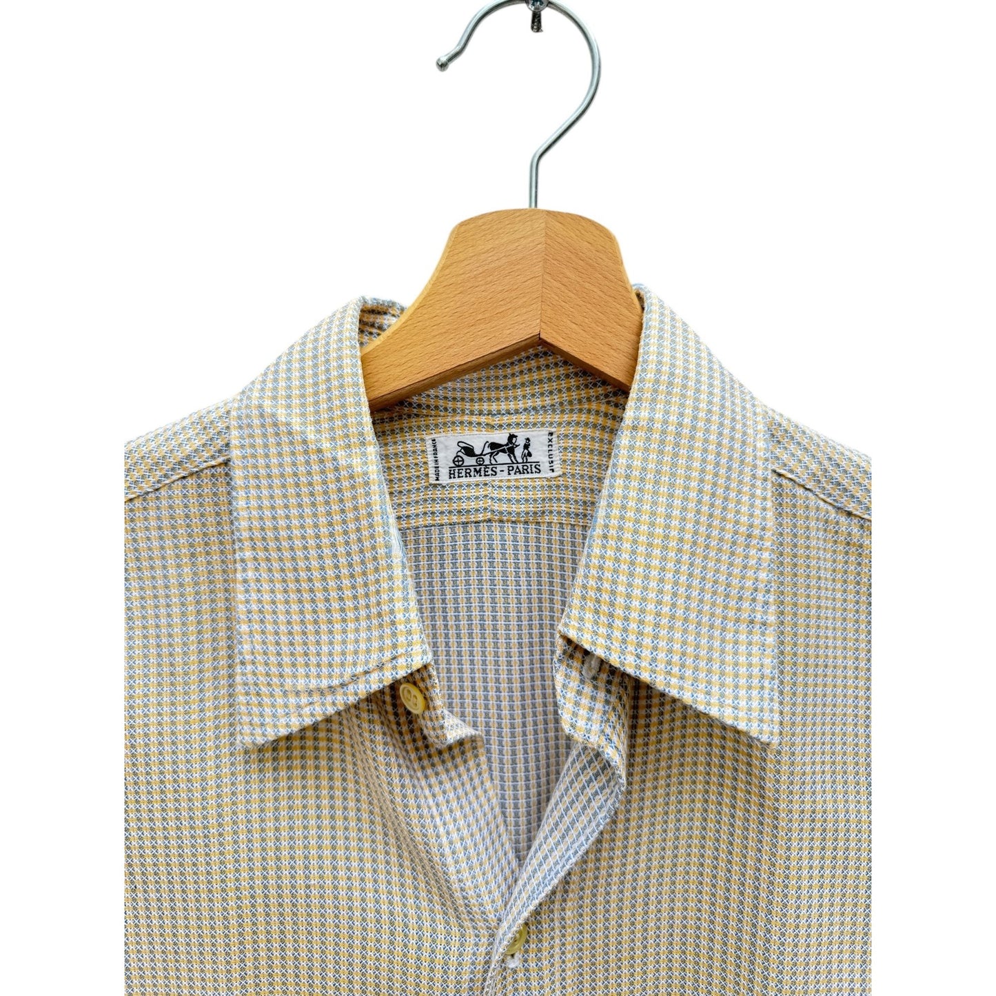 Vintage Textured Blue Yellow Shirt