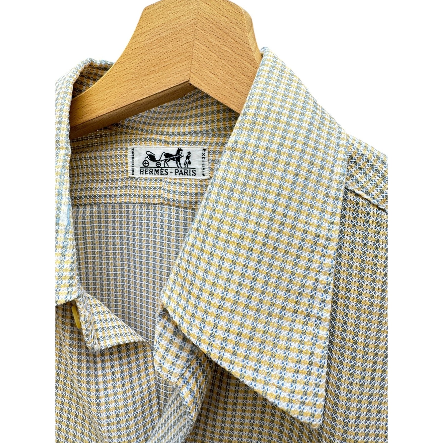 Vintage Textured Blue Yellow Shirt