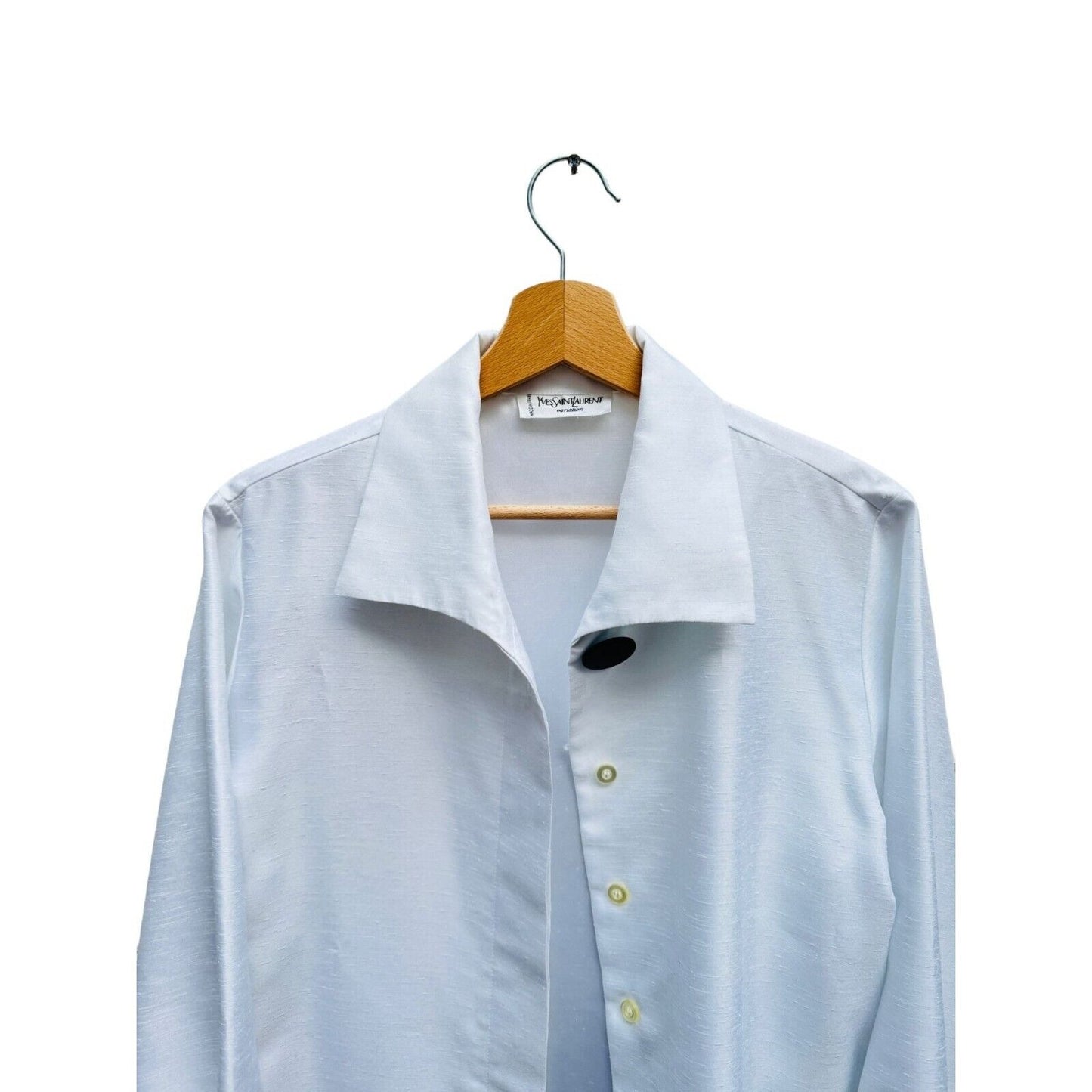 Vintage White Silk Shirt Size M