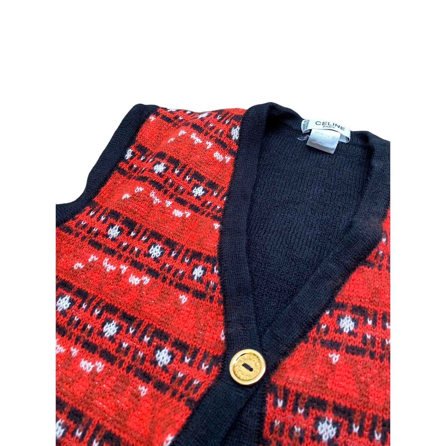 Vintage Red Wool Cropped Vest