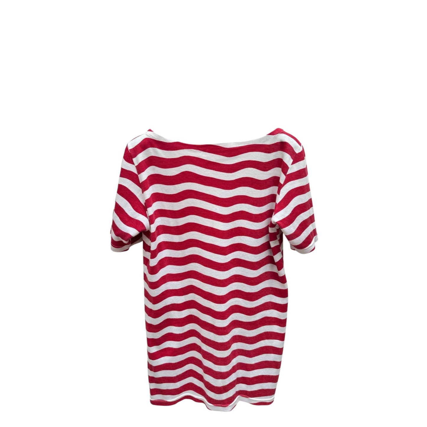 Vintage Red & White Wavy Striped T-Shirt